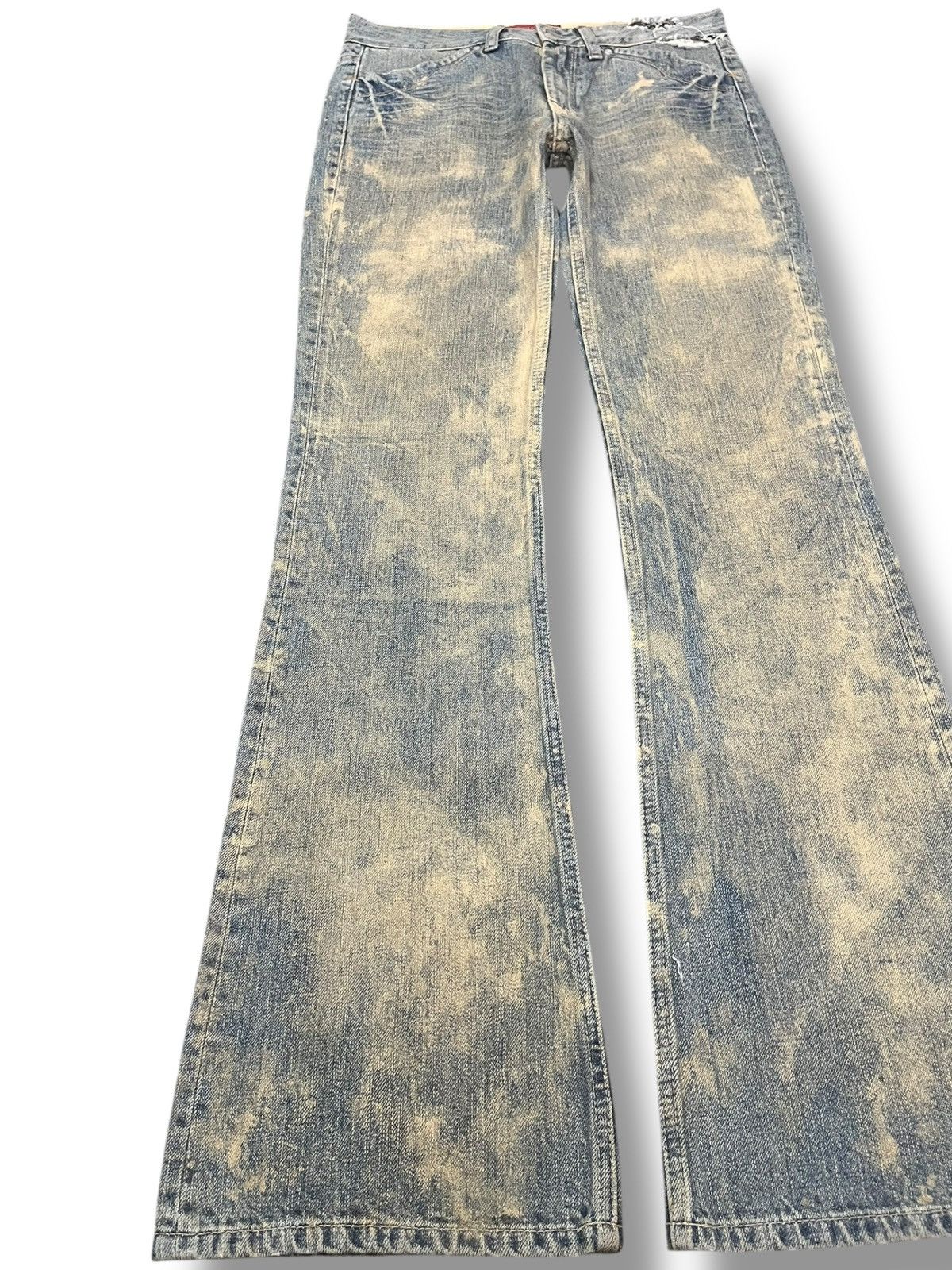Japanese Brand Vintage Sweet Camel Flare Bootcut Mudwash Buckle Belt Denim Size US 29 - 3 Thumbnail