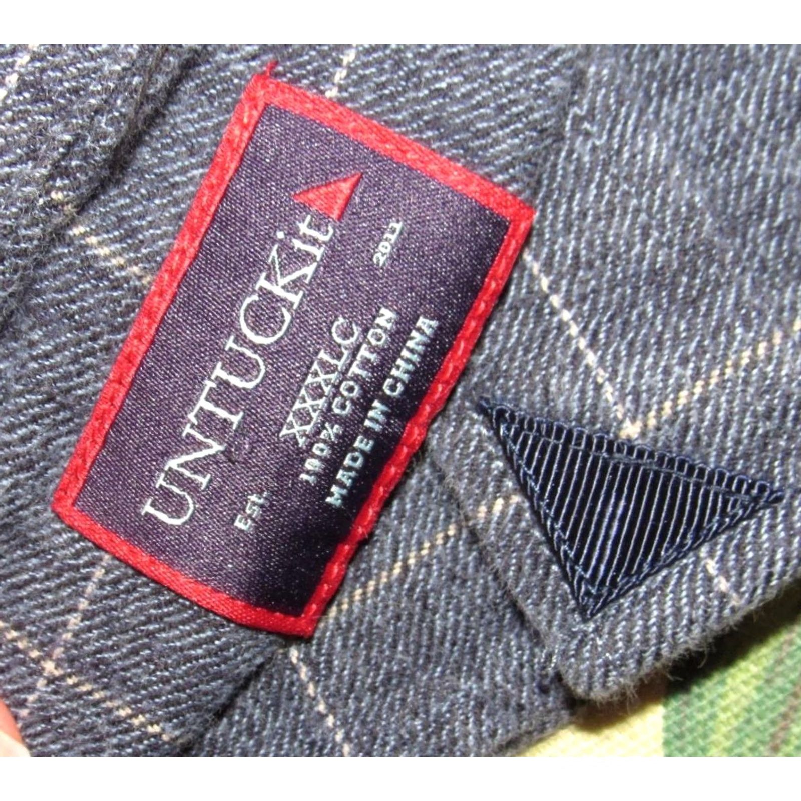 UNTUCKit UNTUCKit Blue Cotton Windowpane Long Sleeve Button Down Shirt 3XL XXXL Mens Shirt Size US XXL / EU 58 / 5 - 3 Thumbnail