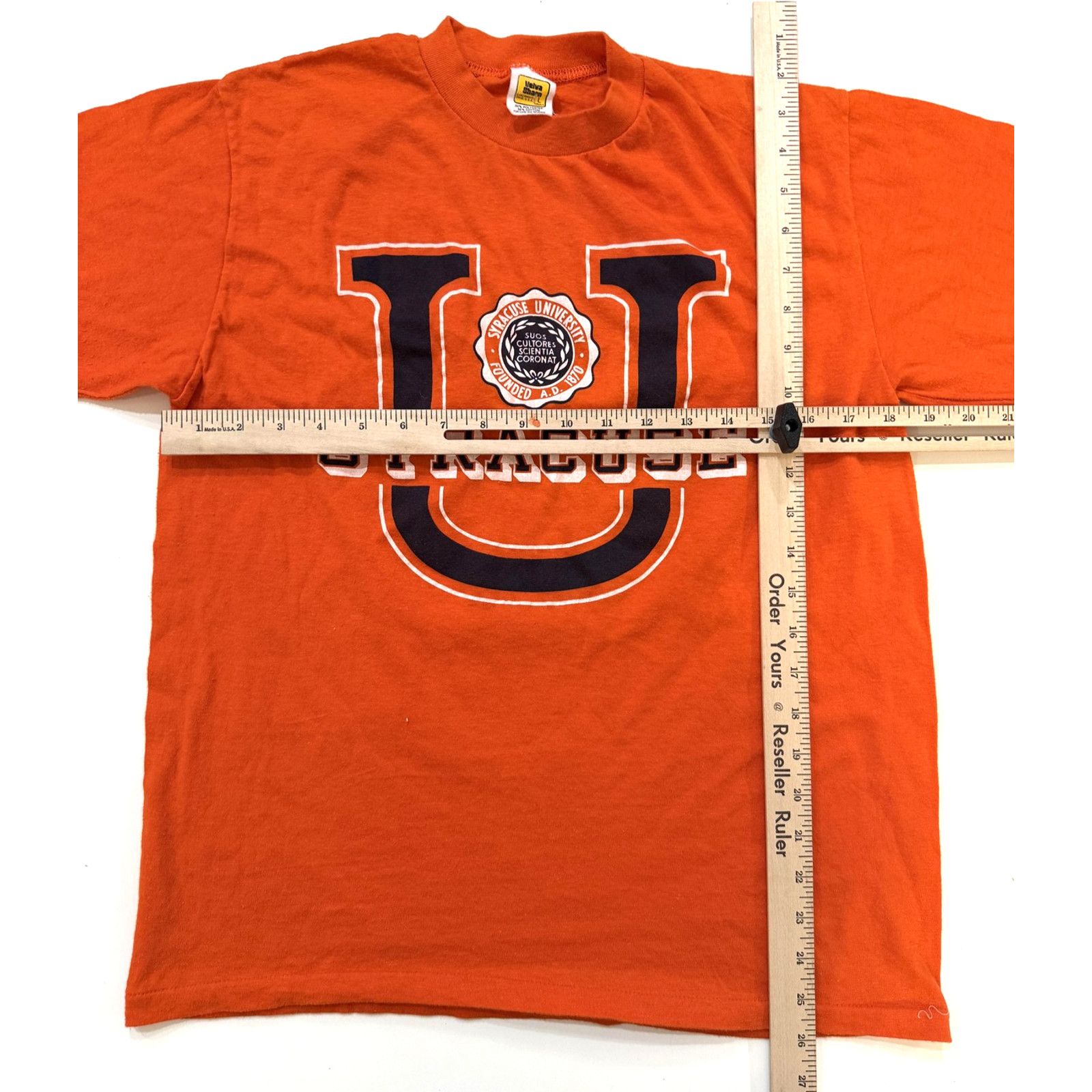 Velva Sheen Vintage 80s Syracuse TShirt Mens M Orange NCAA Basketball Size US M / EU 48-50 / 2 - 6 Thumbnail