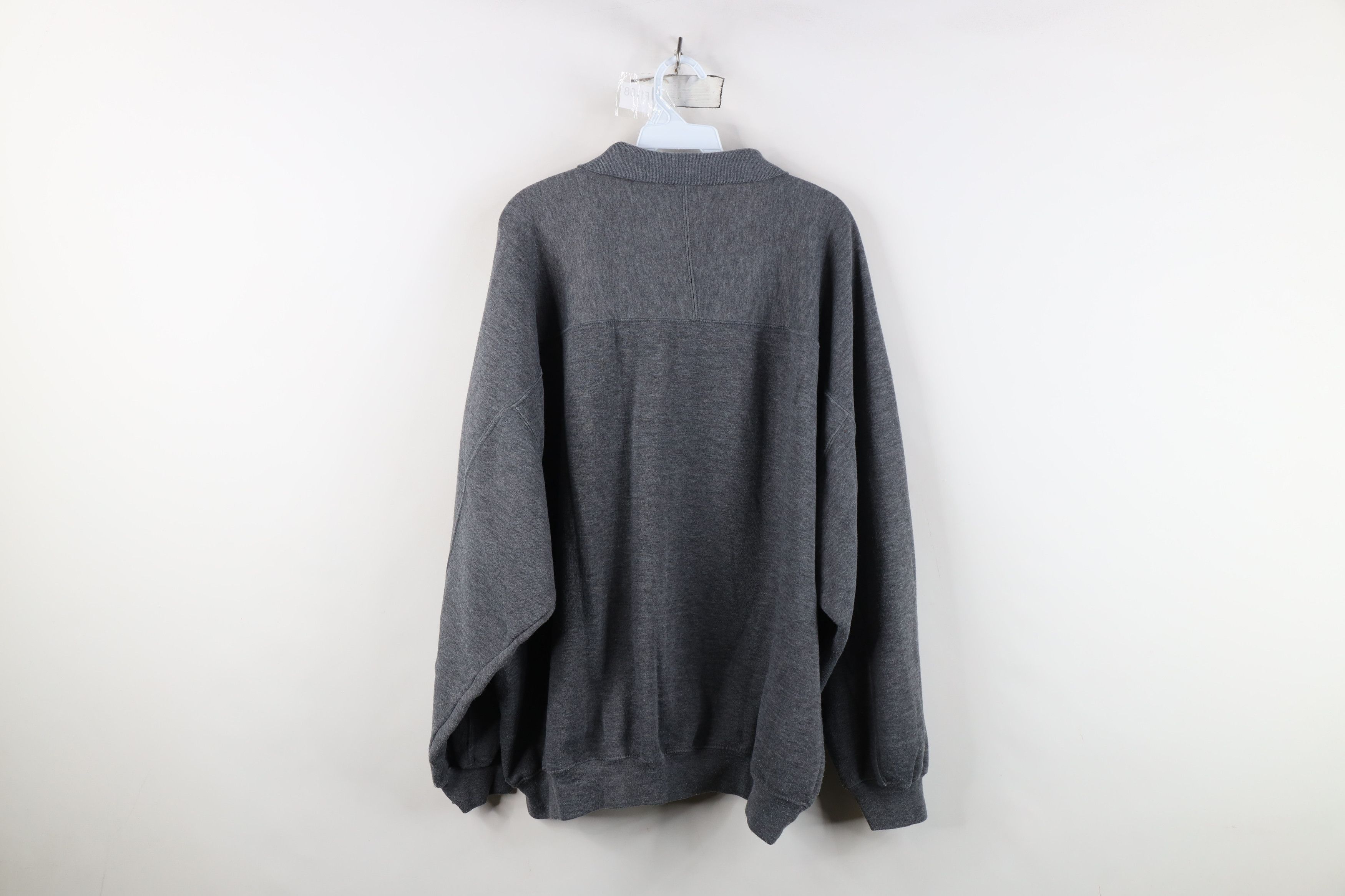 Vintage Vintage 90s Streetwear Collared Pullover Sweatshirt Gray Size US XXL / EU 58 / 5 - 9 Thumbnail
