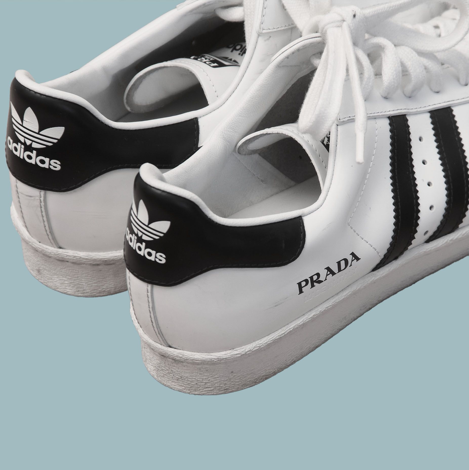 Adidas × Prada PRADA x ADIDAS White SUPERSTAR SNEAKERS MADE IN ITALY Size US 10 / EU 43 - 5 Thumbnail
