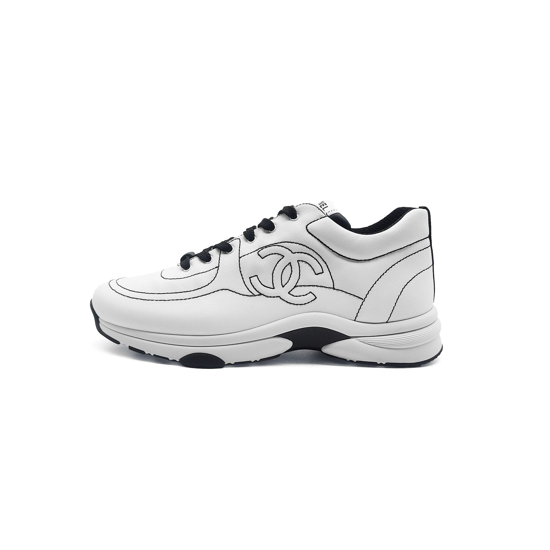 Chanel Chanel 25 Cruise White & Black Cotton Sneakers Size US 9.5 / EU 42-43 - 1 Thumbnail