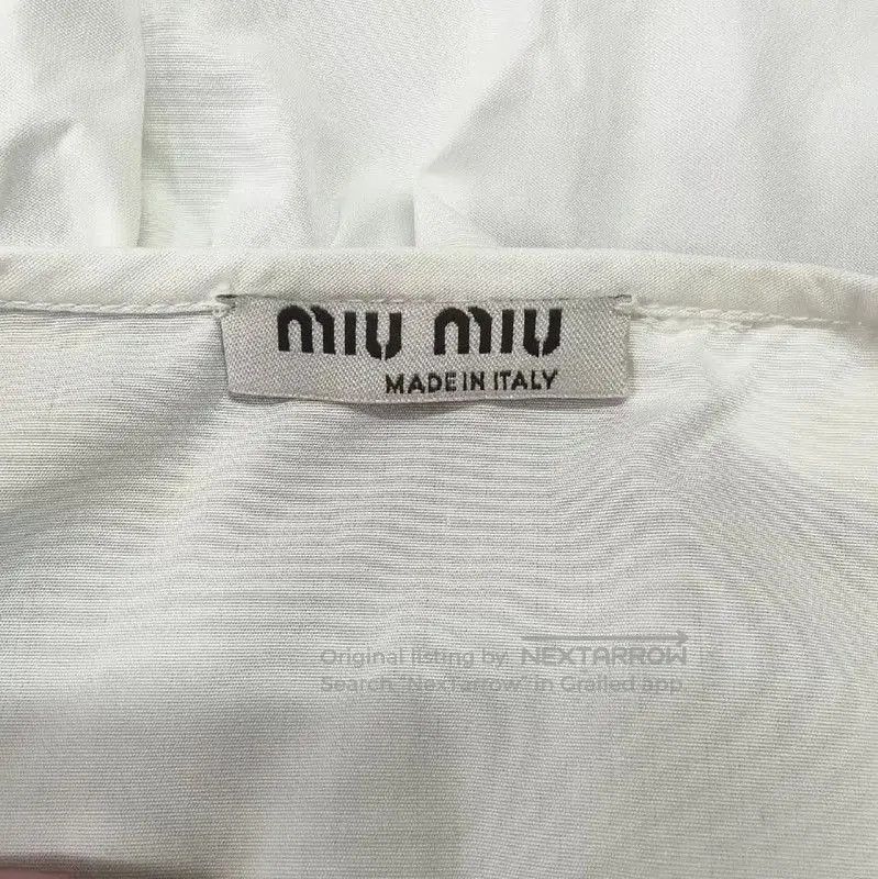 Miu Miu Miu Miu White Cropped Shirt with Ruffles . Size L / US 10 / IT 46 - 3 Thumbnail
