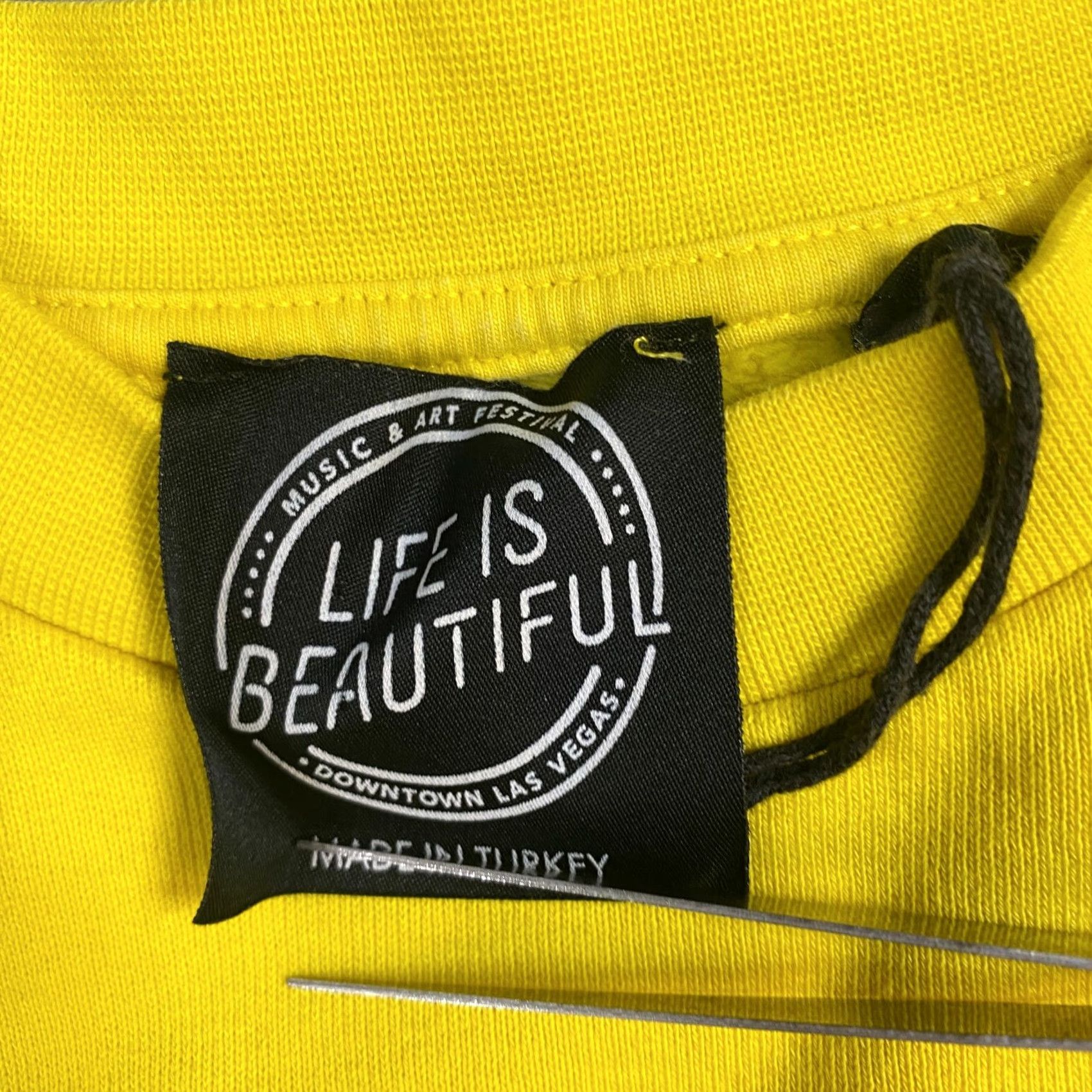 Alife Life is Beautiful Sweatshirt S Yellow Vintage Festival Embroidered Unbranded Unisex Adults Crew Neck Pullover Music Styles Womens Mens Boys Girls Size US S / EU 44-46 / 1 - 2 Thumbnail