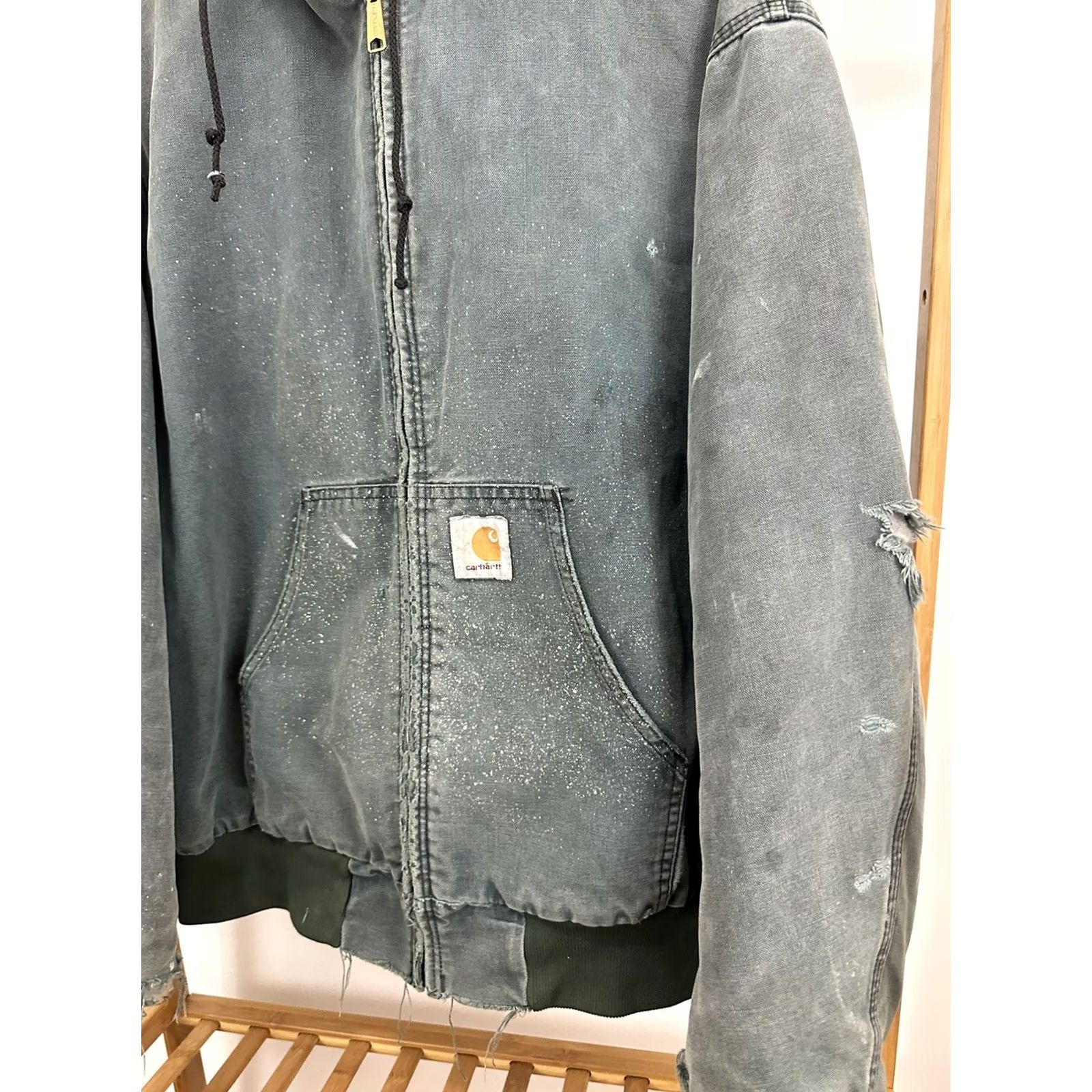 Carhartt VTG Carhartt Sun Faded Thrashed Distressed WIP Hooded Quilted Lined Jacket 2XL Size US XXL / EU 58 / 5 - 5 Thumbnail