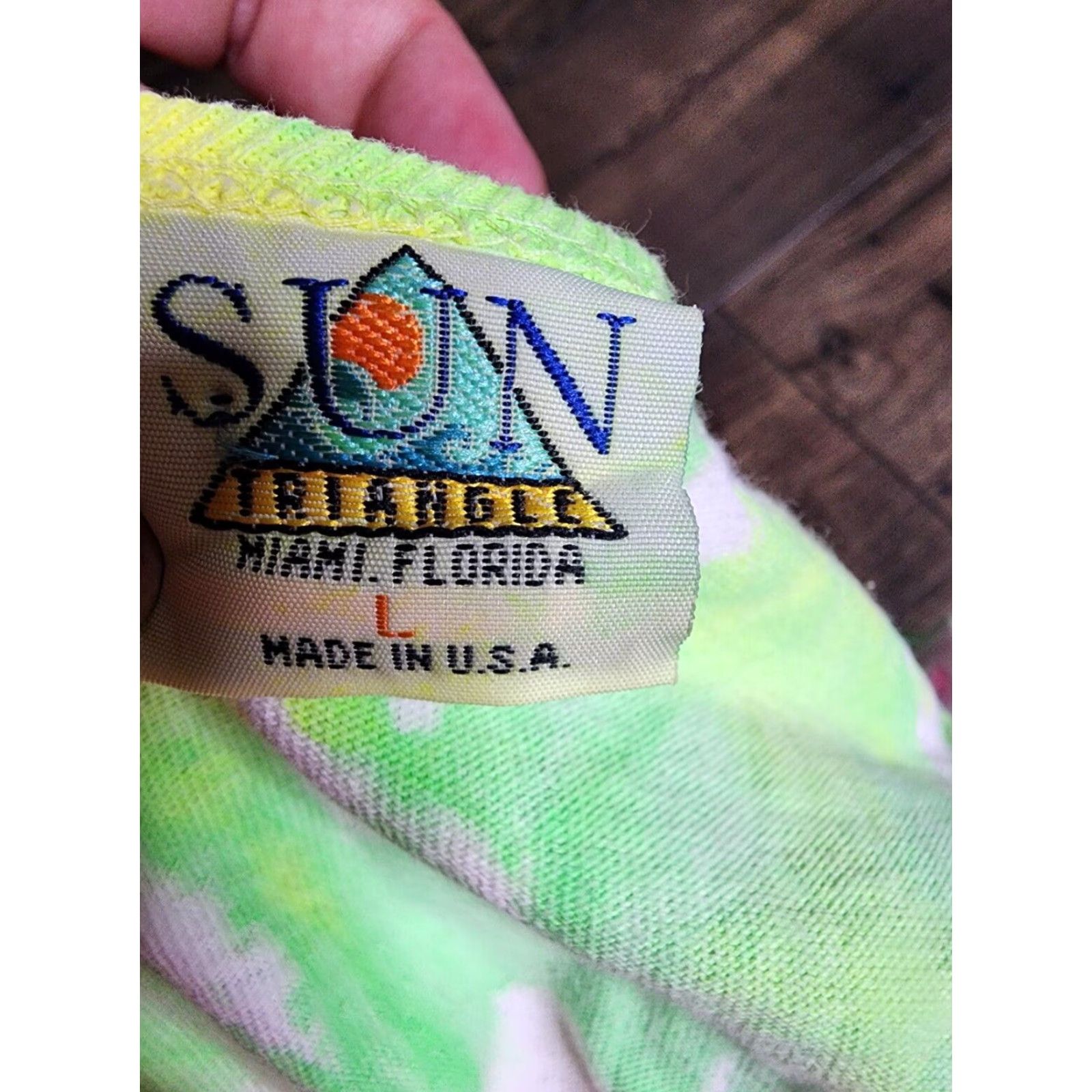 Vintage VINTAGE Sun Triangle Men's Tank Top 1980s Tie Dye Neon White Cotton Casual M/L Unisex Size US M / EU 48-50 / 2 - 5 Thumbnail