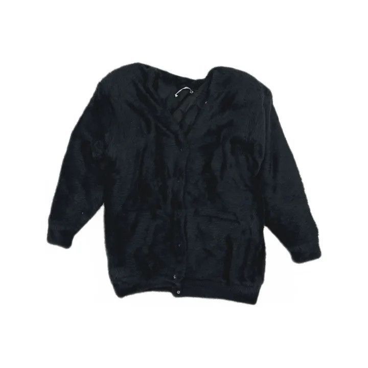 Alexander Wang Alexander Wang Black Faux Fur Cardigan - Size S / US 4 / IT 40 - 2 Thumbnail