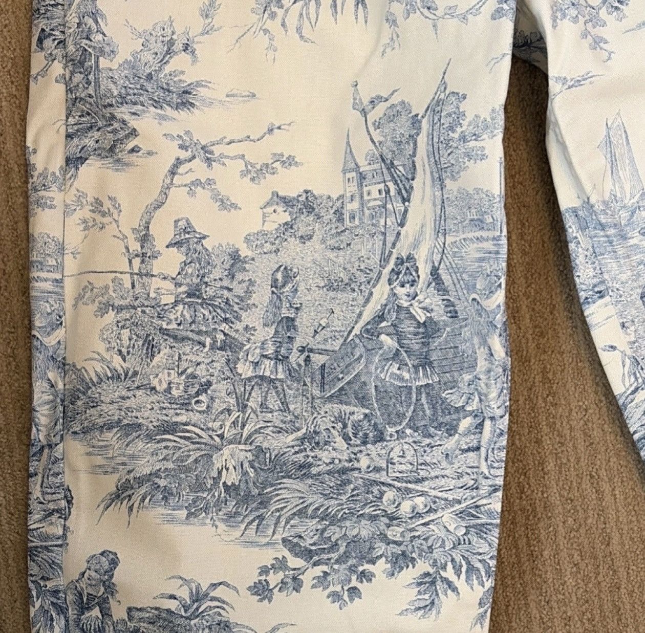 Other RARE PIECE - Not Too Ballsy Blue White Scenic Print Pants Size US 34 / EU 50 - 3 Thumbnail
