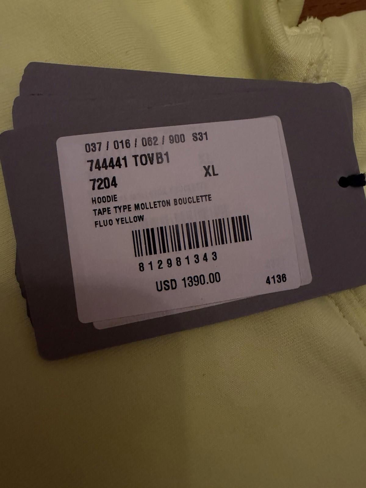 Balenciaga Balenciaga Tape Logo Hoodie Yellow XL New w/ Tags Size US XL / EU 56 / 4 - 2 Thumbnail