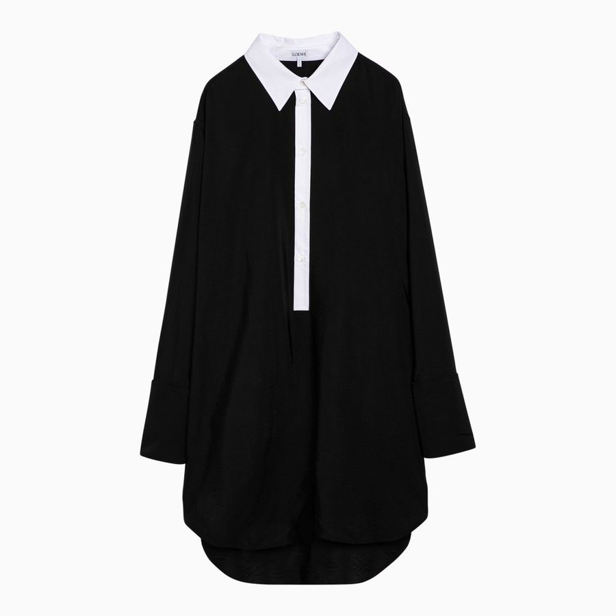Loewe o1d2blof0824 Viscose Chemisier Dress in Black Size XS / US 0-2 / IT 36-38 - 1 Thumbnail