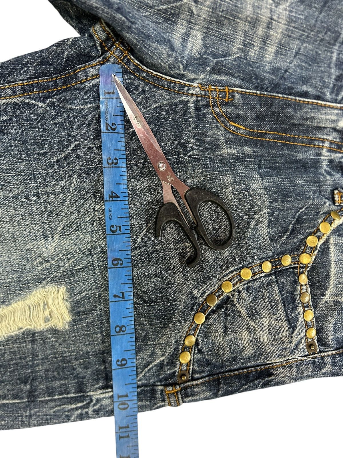 semanticdesign Vintage SemanticDesign Clawmark Distressed Studded Jeans Size US 32 / EU 48 - 17 Thumbnail
