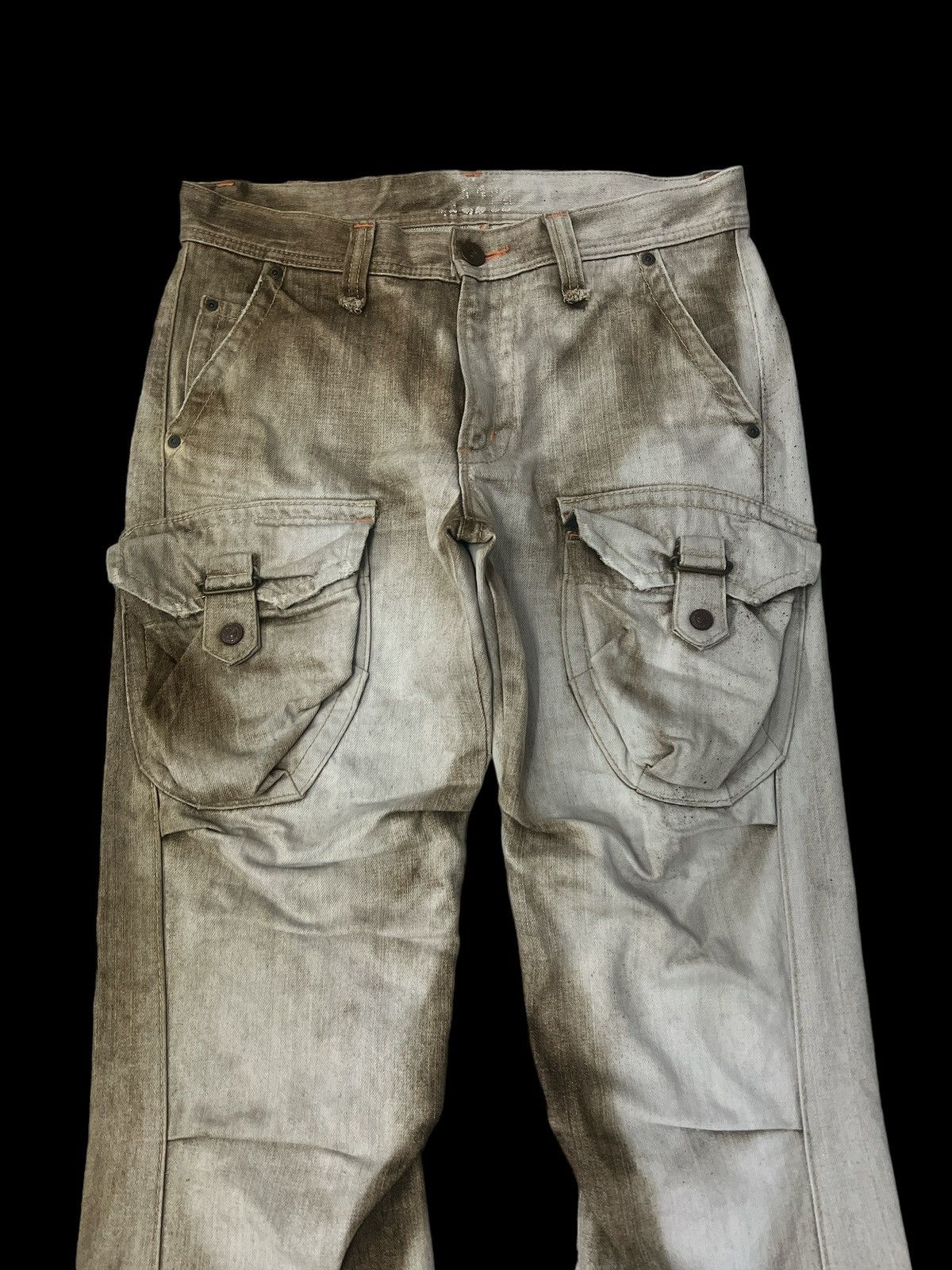 Japanese Brand FLARED💥1 of 1‼️EDWIN BUSHPANT BROWN FADED DISTRESSED DENIM Size US 31 - 5 Thumbnail