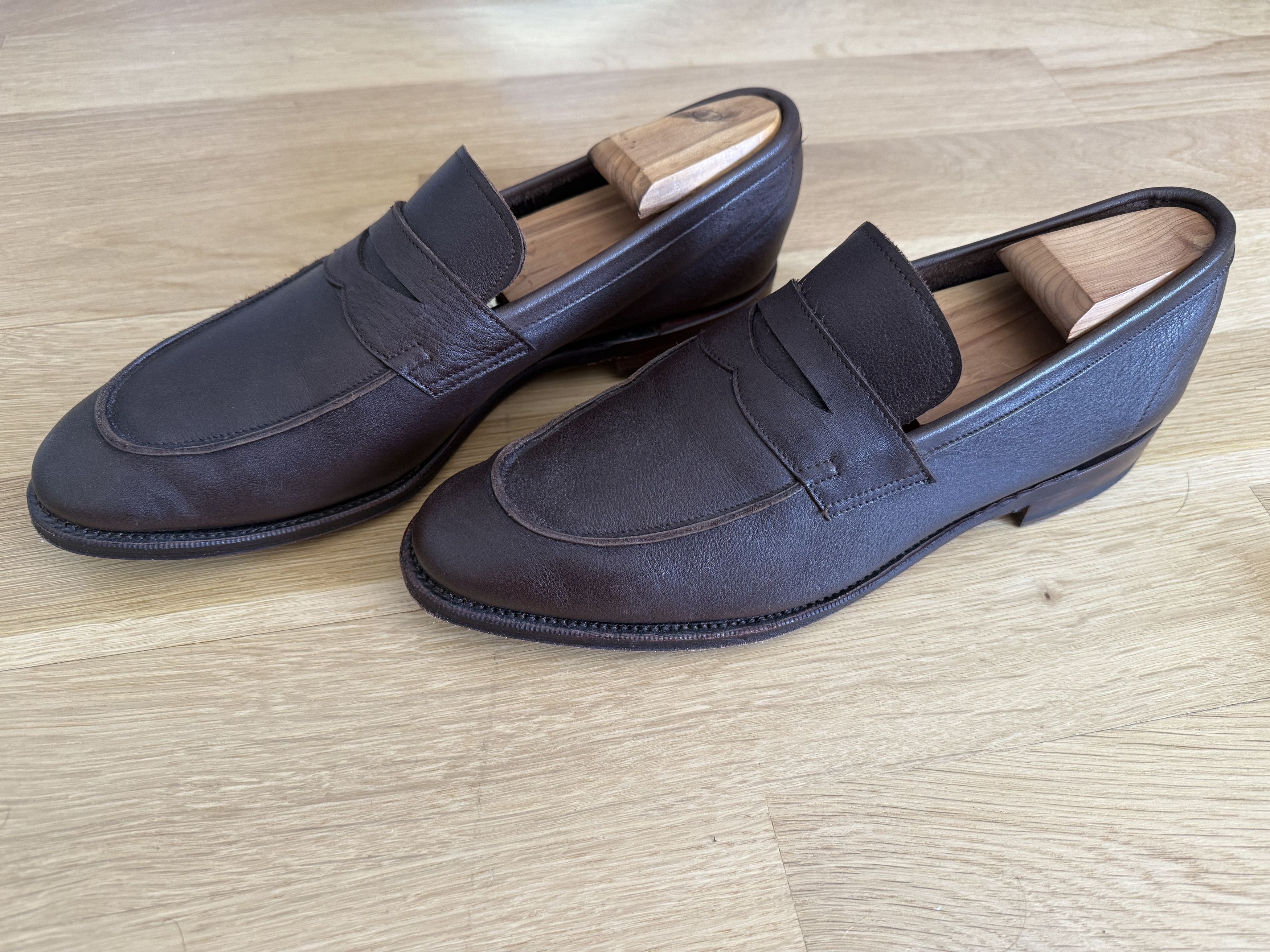 Meermin Brown Softcalf unlined loafer (9UK)
