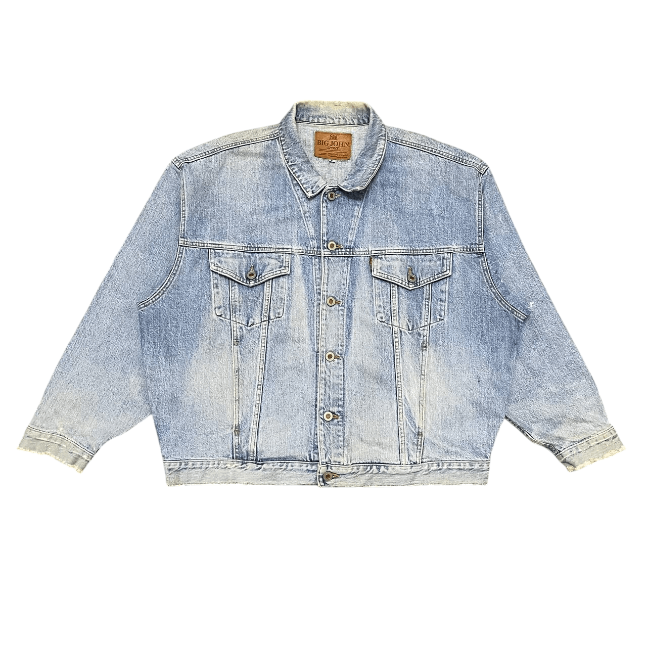 Big John Vintage 70s Big John Distressed Denim Jacket Trucker Size US XXL / EU 58 / 5 - 1 Thumbnail