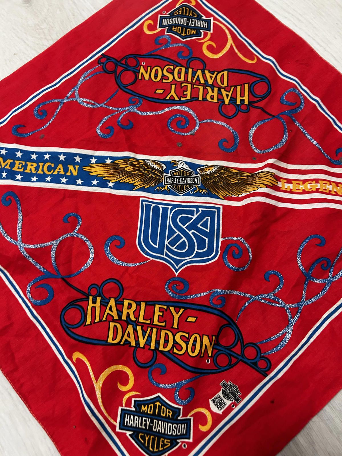 Harley Davidson Lot of 3 Vintage 90s Harley Davidson Licensed Bandanas Size ONE SIZE - 5 Thumbnail