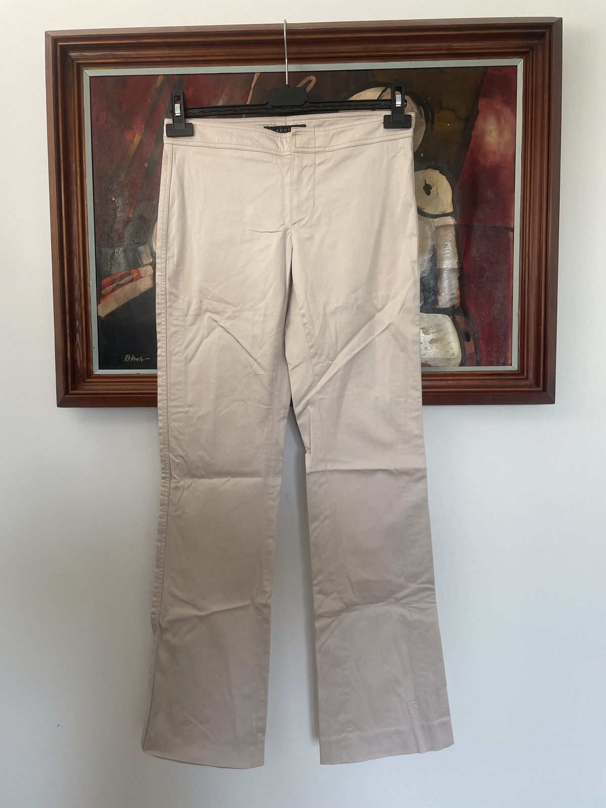 Gucci Gucci Beige Women Pant Designer Classic Luxury Rare Size 27" / US 4 / IT 40 - 1 Thumbnail