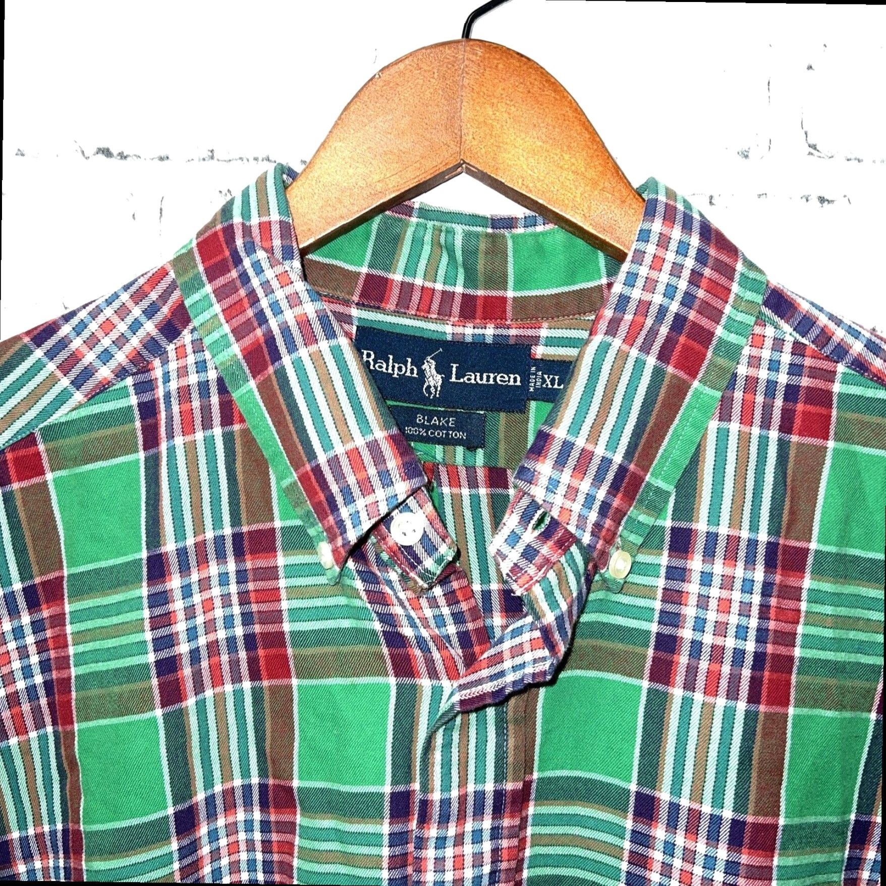 Ralph Lauren Ralph Lauren Green Plaid Button-Up Shirt Mens XL Long Sleeve Size US XL / EU 56 / 4 - 2 Thumbnail