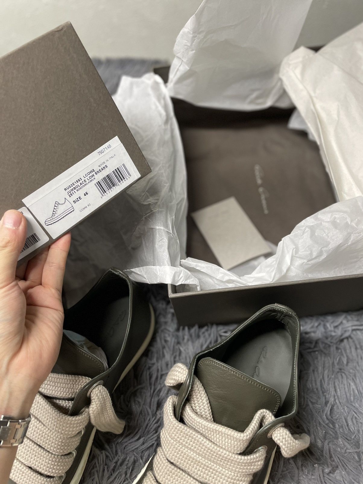 Rick Owens Rick Owens Ramone Low Jumbo Lace Bosco/Milk Size US 13 / EU 46 - 11 Thumbnail