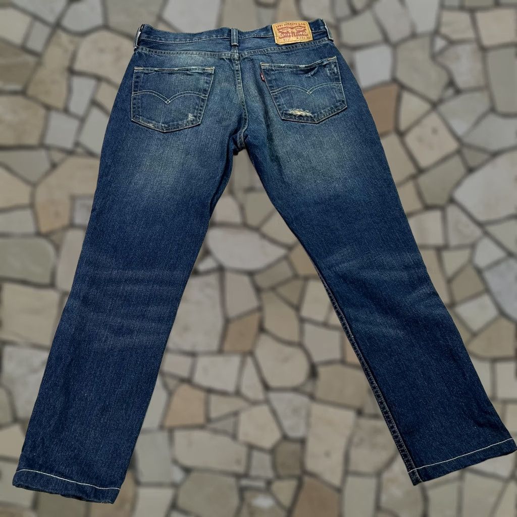 Levi's Levi's 511 Jeans Mens 33x26 Blue Distressed Slim Fit Denim Ripped Stretch Pants Jeans Size US 33 - 1 Thumbnail