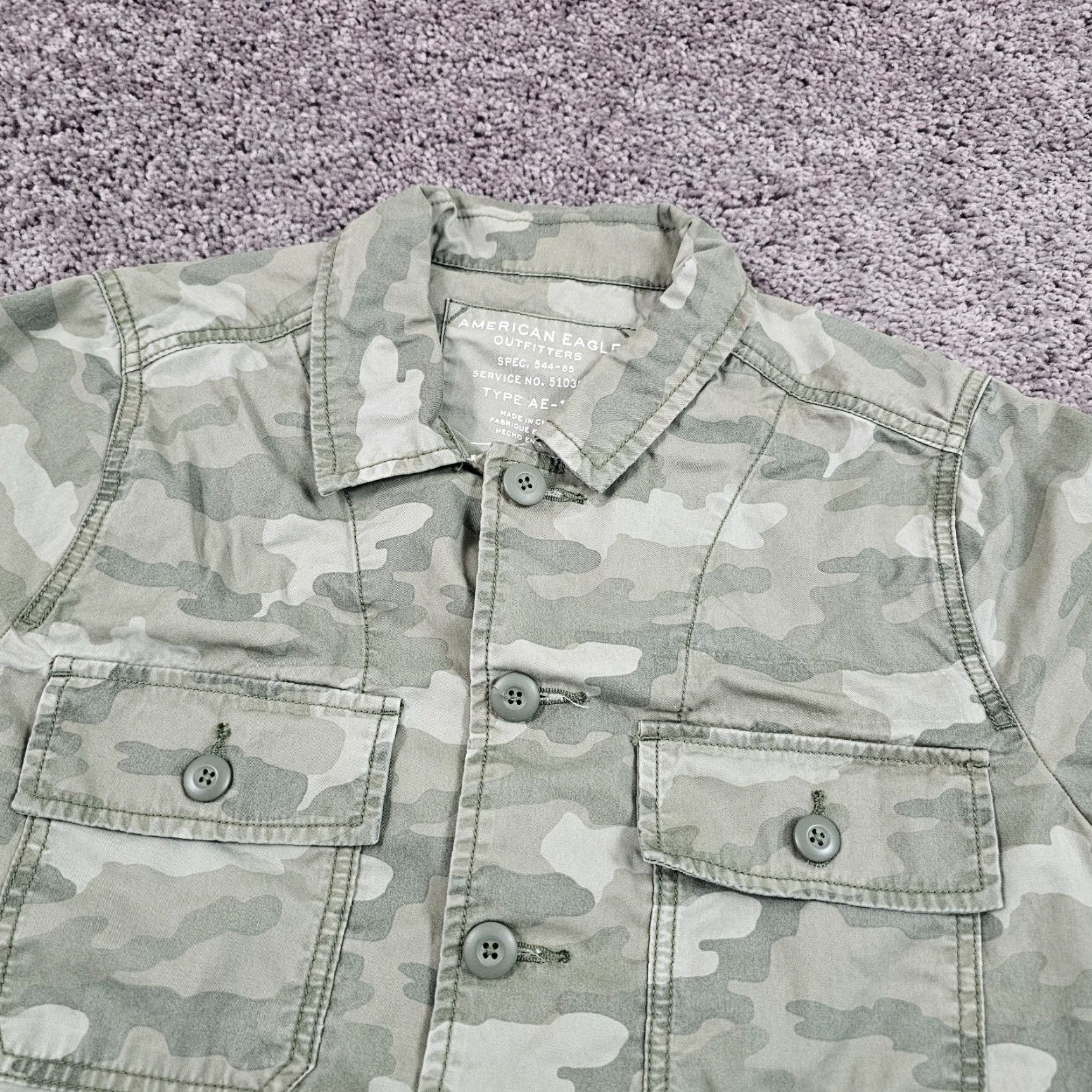 American Eagle Outfitters VINTAGE American Eagle Outfitters Military Jacket Men Medium M Green Camo Cotton Utility Size US M / EU 48-50 / 2 - 2 Thumbnail