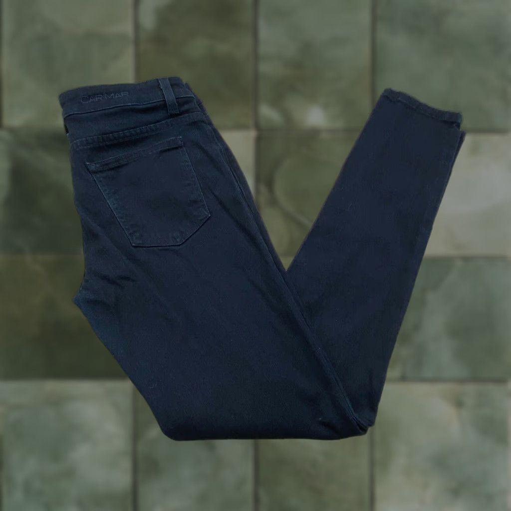 Vintage CarMar Womens Dark Blue Mid Rise Skinny Jeans 28 Regular Size 28" / US 6 / IT 42 - 1 Thumbnail