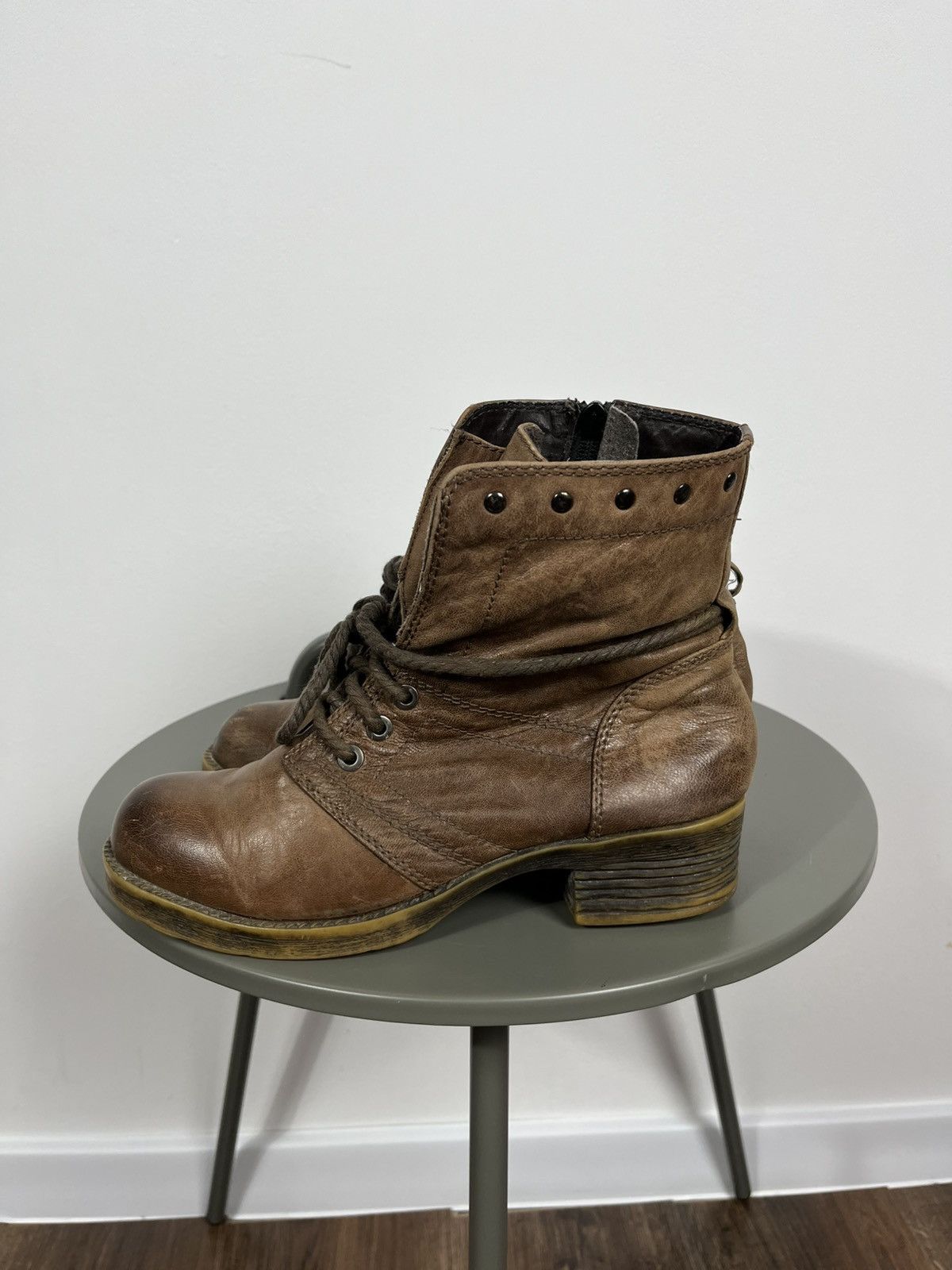 Vintage Vintage Brown Leather Lace-Up Boots – Women’s Size 38 Size US 8 / IT 38 - 4 Thumbnail