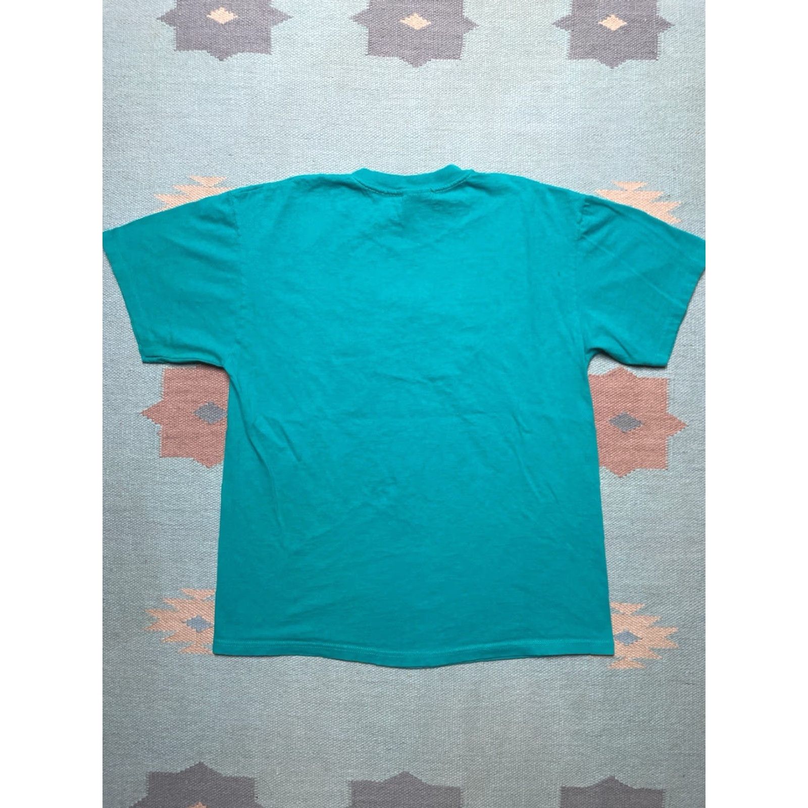 Vintage VINTAGE Beach T-Shirt 90s Waikiki Beach Hawaii Ocean Palm Tree Dolphin Large Mens Teal Size US L / EU 52-54 / 3 - 7 Thumbnail