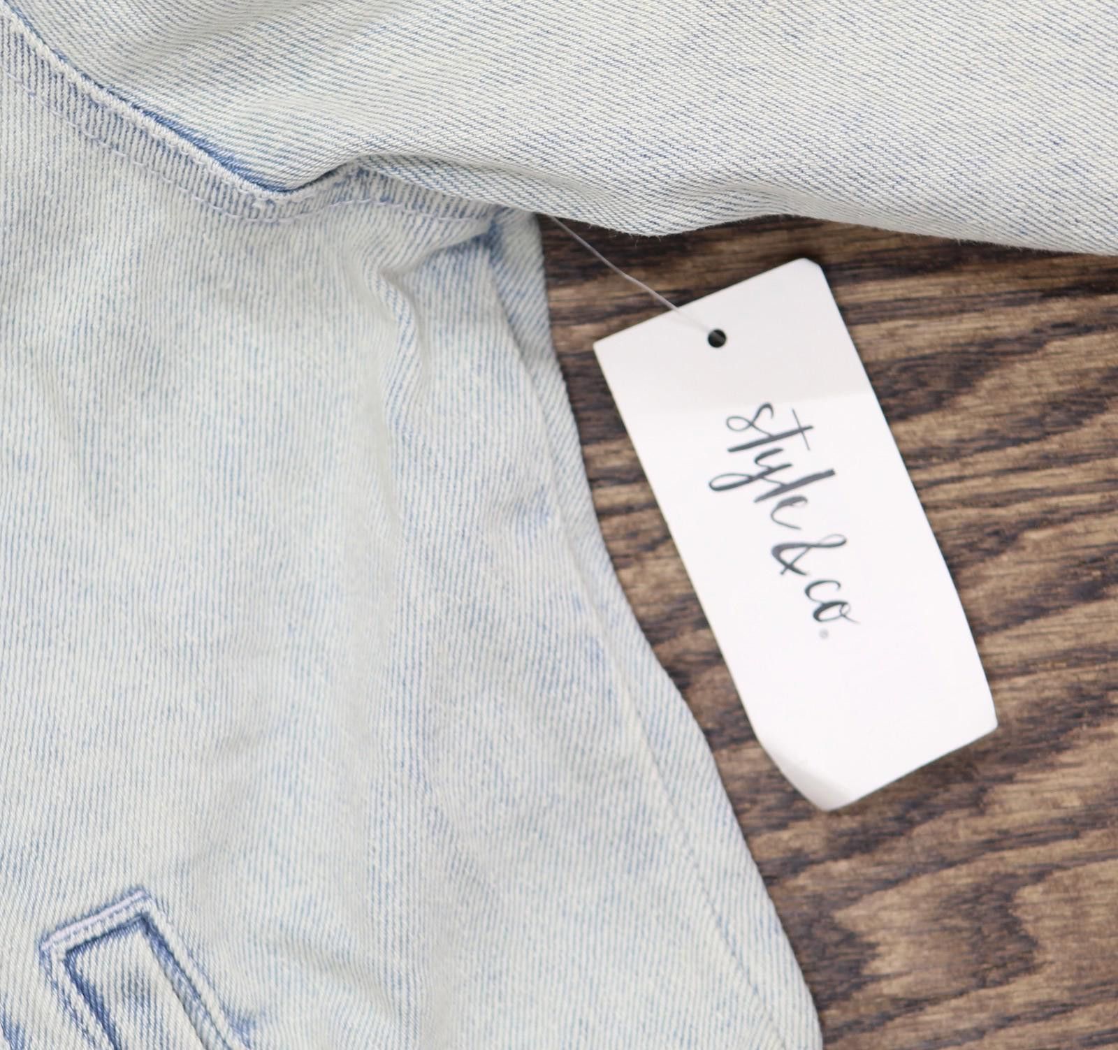 Style & Co New Style & Co. Classic Denim Trucker Jacket Tropic Blue M Size M / US 6-8 / IT 42-44 - 3 Thumbnail