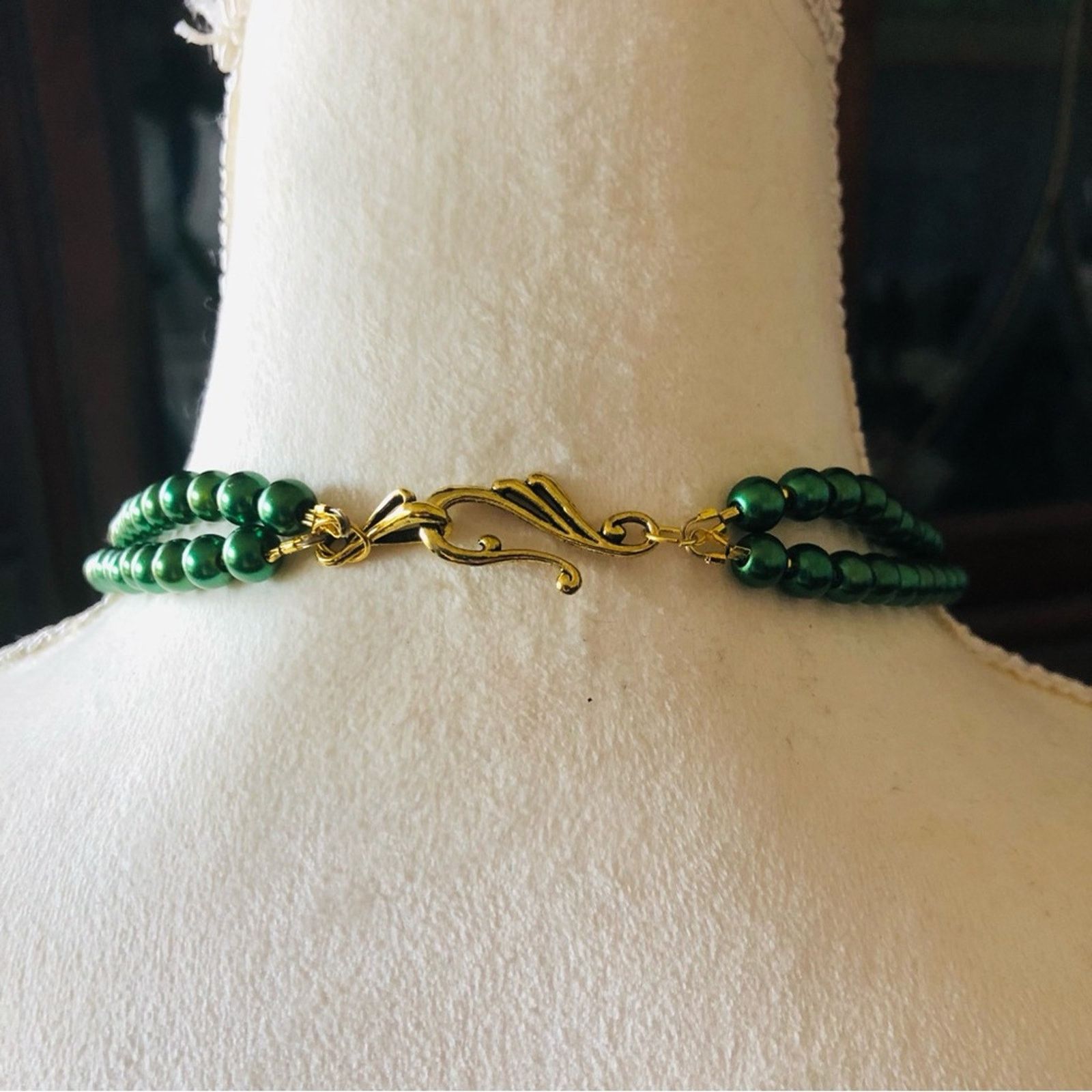 Handmade Handcrafted repurpose double strand aventurine necklace Size ONE SIZE - 7 Thumbnail