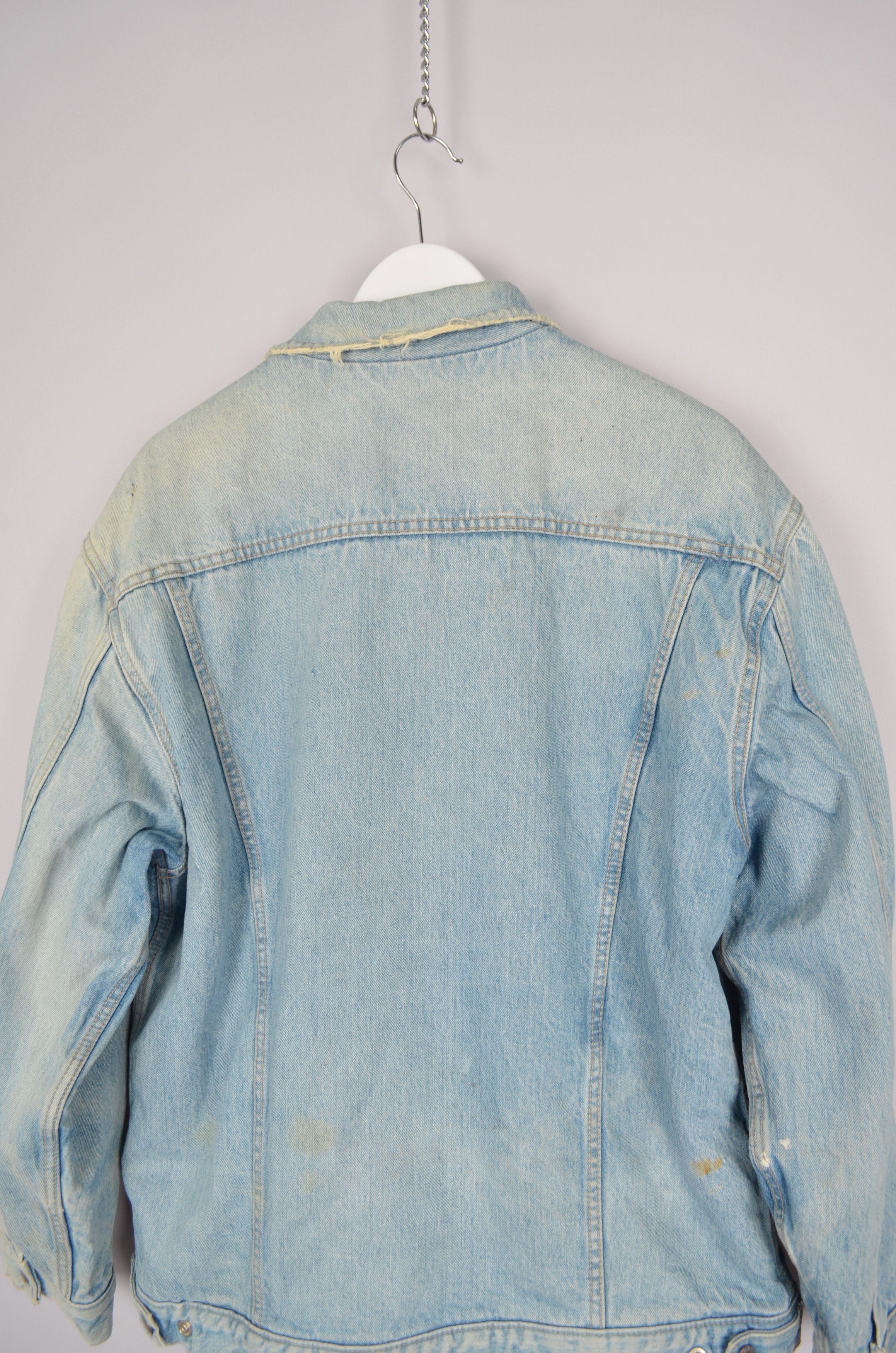Big John × Vintage Vintage 90s Big-John Denim Trucker Sherpa Blue Jacket RARE Size US L / EU 52-54 / 3 - 11 Thumbnail