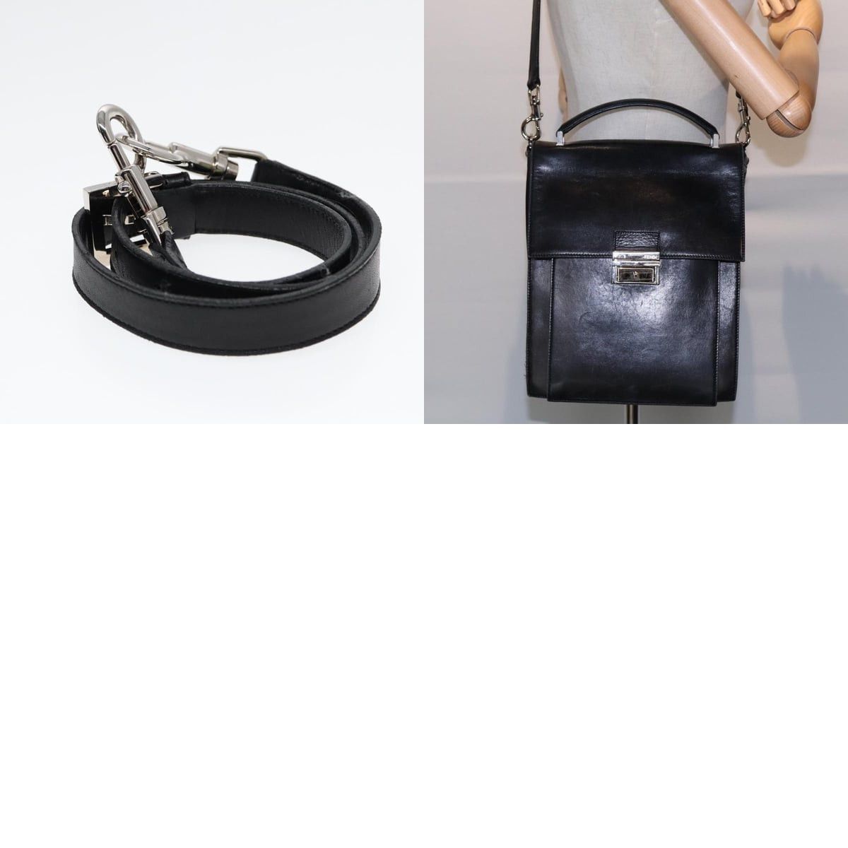Fendi FENDI Hand Bag Leather Black Silver Size ONE SIZE - 13 Thumbnail