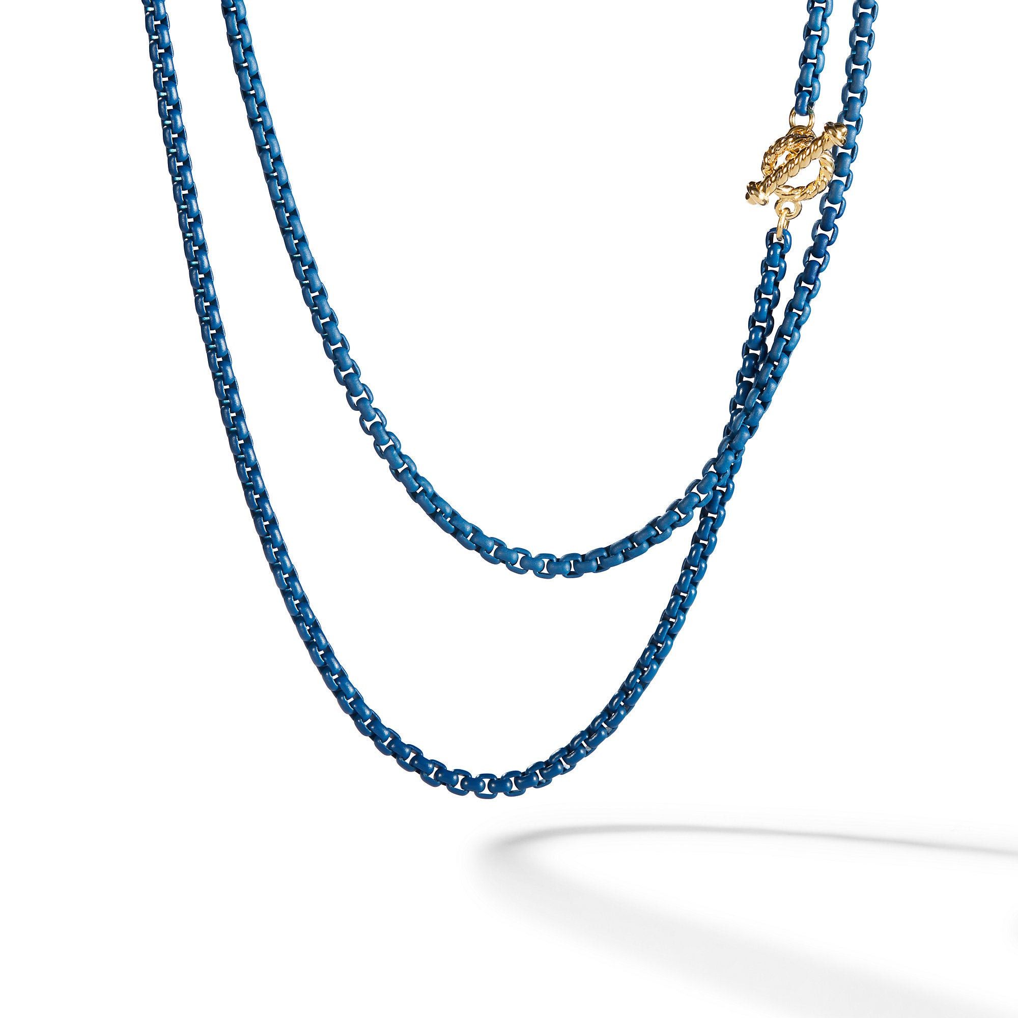 David Yurman o1w1db10525 N13302 Necklace in Navy Acrylic with 14K Gold Size ONE SIZE - 1 Thumbnail