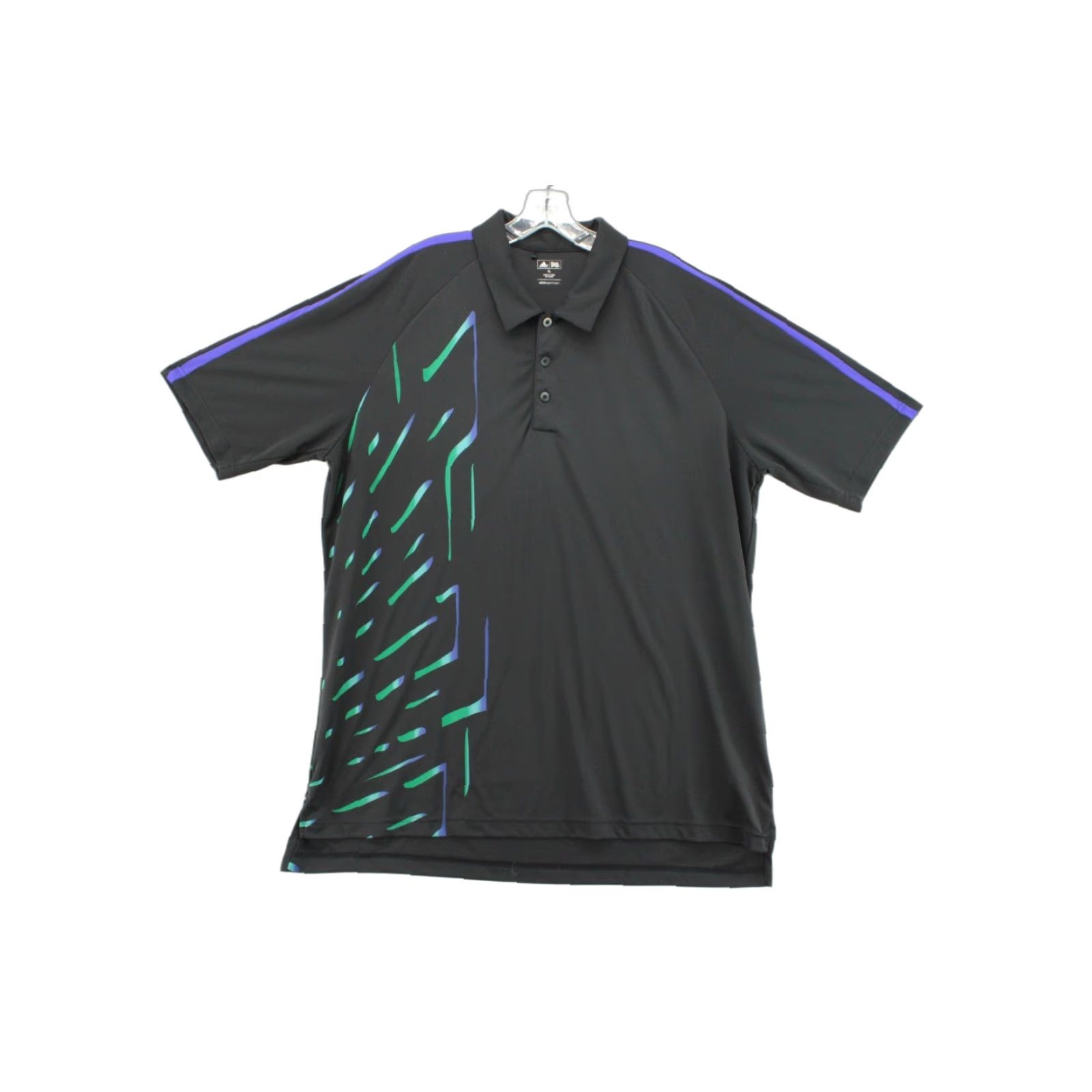 Adidas adidas Polo Shirt Men's XL Black Green Purple Abstract Geometric Golf Z78667 Size US XL / EU 56 / 4 - 1 Thumbnail