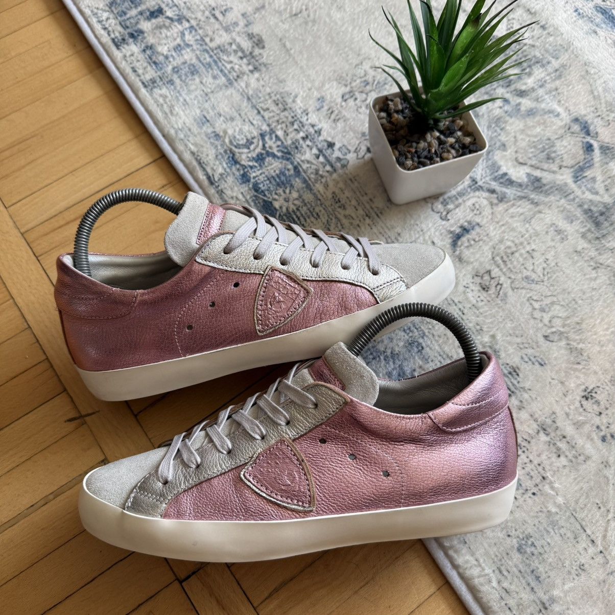Philippe Model 📌 Philippe Model Pink Tennis Low Top Leather Sneakers 39 Size US 9 / IT 39 - 1 Thumbnail
