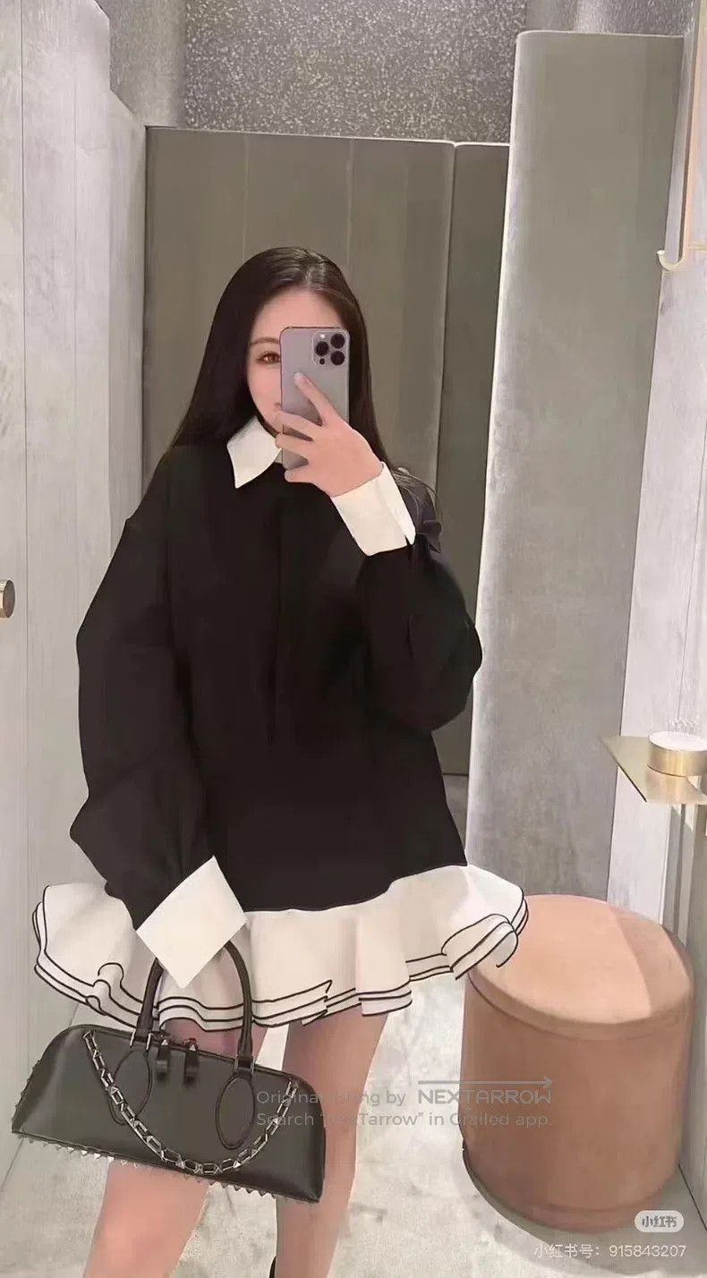 Valentino Valentino Black and white ruffled skirt dress Size M / US 6-8 / IT 42-44 - 9 Thumbnail