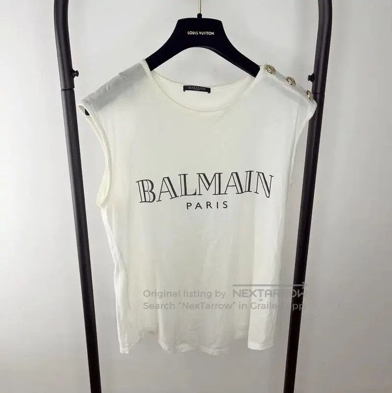 Balmain Balmain Women's White Cotton T-shirt . Size M / US 6-8 / IT 42-44 - 1 Thumbnail