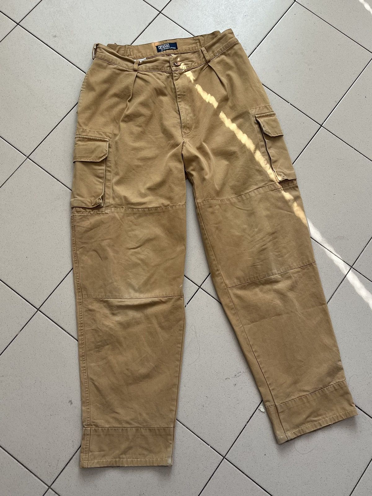 image of Polo Ralph Lauren Ralph Laurent Rrl Baggy Cargo Pants Multipocket in Beige, Men's (Size 36)