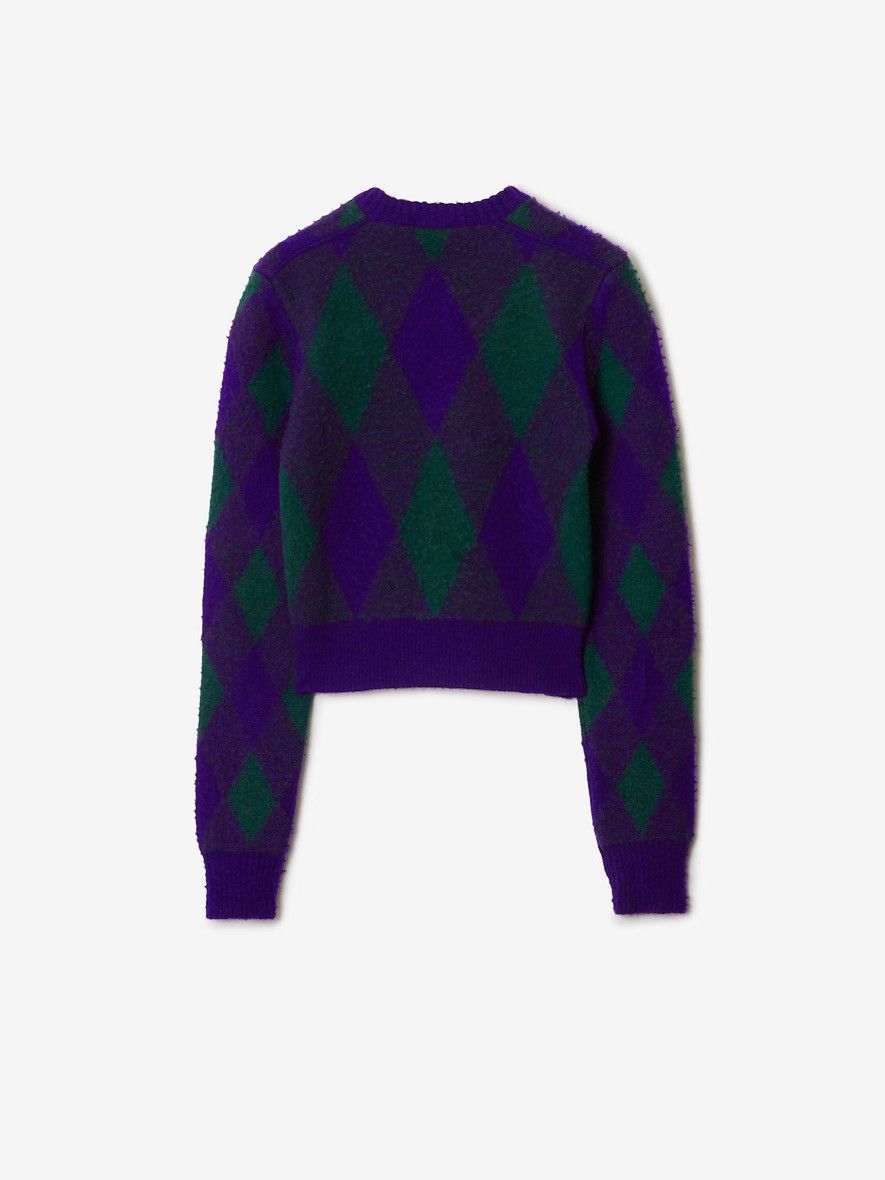 Burberry Burberry Cropped Argyle Wool Sweater Size L / US 10 / IT 46 - 3 Thumbnail