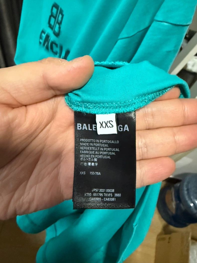 Balenciaga Balenciaga Lake Blue Short Sleeve Tee Size US XXS / EU 40 - 4 Thumbnail