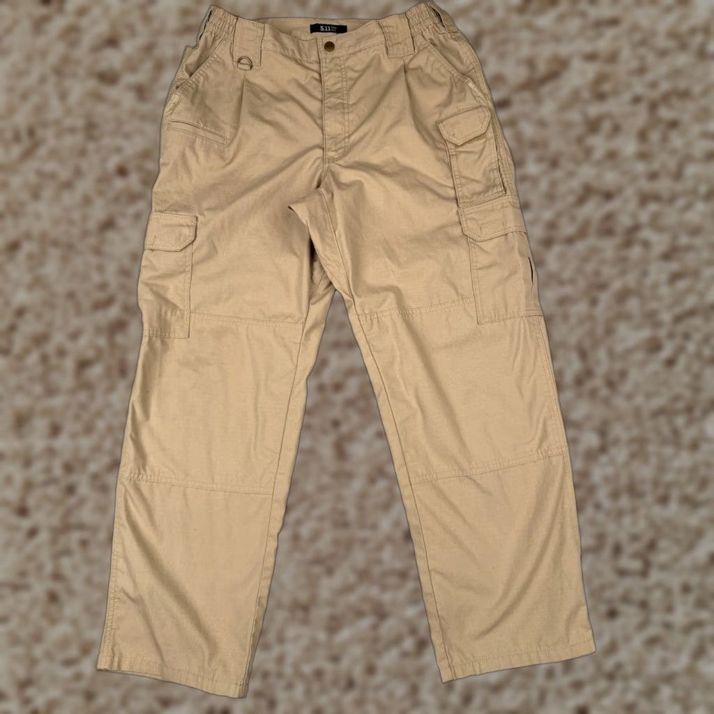 Vintage 5.11 Tactical Pants Men 36 Beige Cargo Double Knee Rip-Stop Fabric LEO EMT 36x30 Size US 36 / EU 52 - 1 Thumbnail