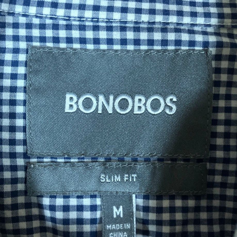 Bonobos Bonobos Men Shirt Blue White Gingham Plaid Slim Collared Button Down Stretch M Shirt Size US M / EU 48-50 / 2 - 6 Thumbnail