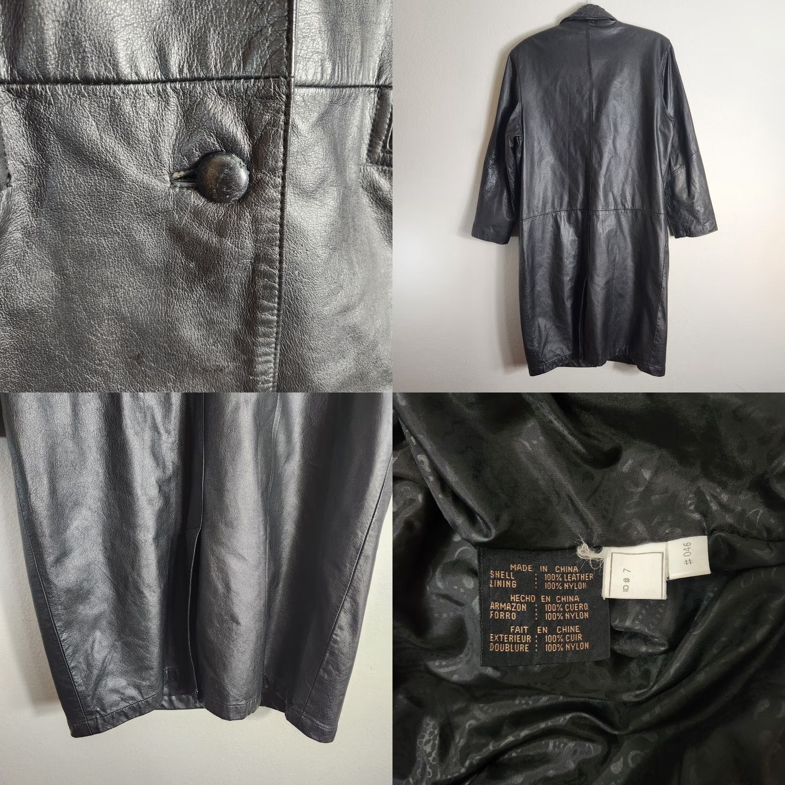 G-III G-III Womens Vintage Black Leather Long Length Single Breasted Coat-Size S Size S / US 4 / IT 40 - 8 Thumbnail