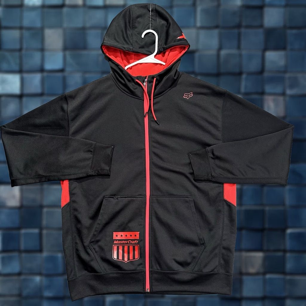 Fox Racing Fox Racing Hoodie XL Black Red Full Zip Mastercraft Hooded Outdoor EUC Mens Size US XL / EU 56 / 4 - 1 Thumbnail