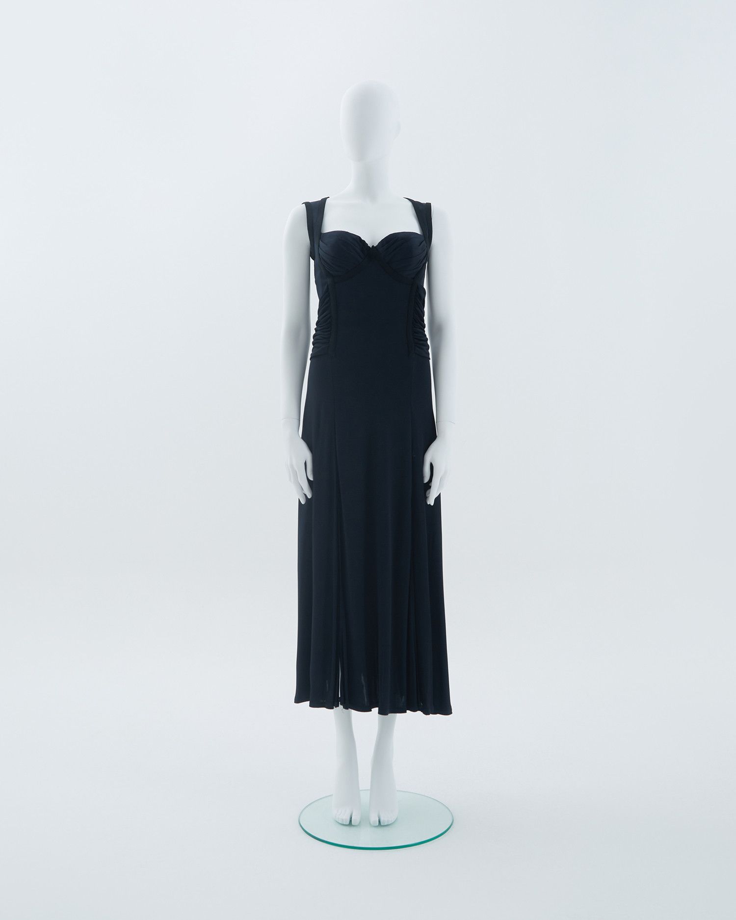 Versace S/S 1993 Blue and black gown jersey dress Size M / US 6-8 / IT 42-44 - 1 Thumbnail