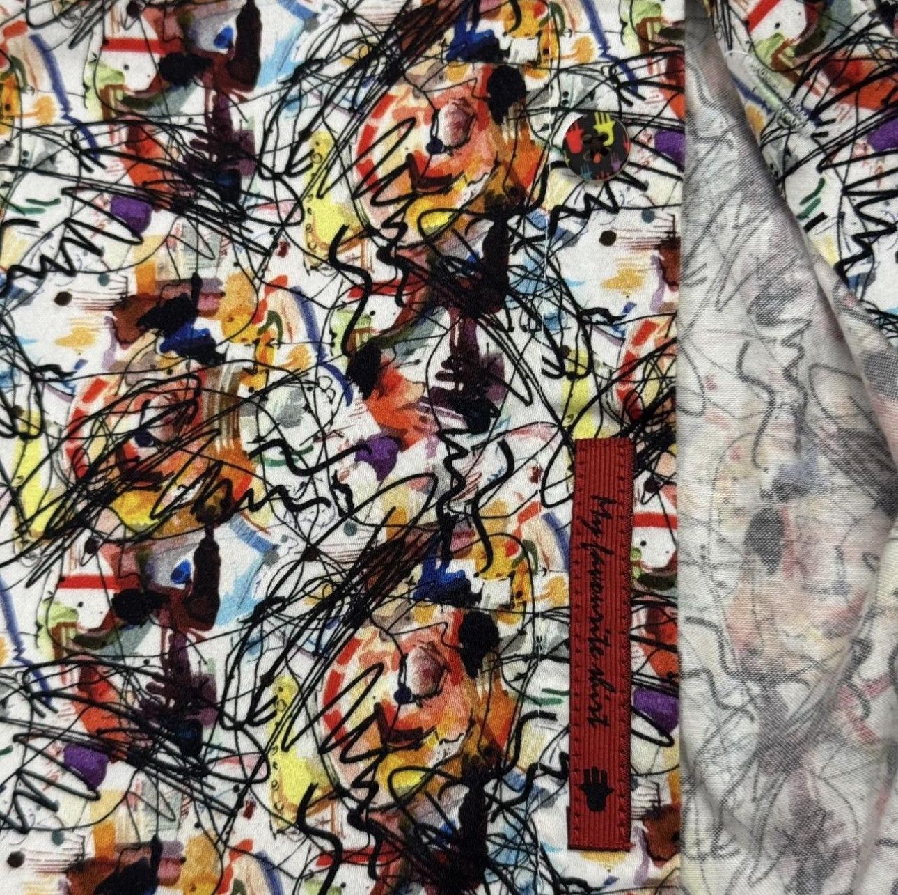 Luchiano Visconti Visconti Black 2XLB Abstract Art Print Button-Down — Shirt Size US XXL / EU 58 / 5 - 4 Thumbnail