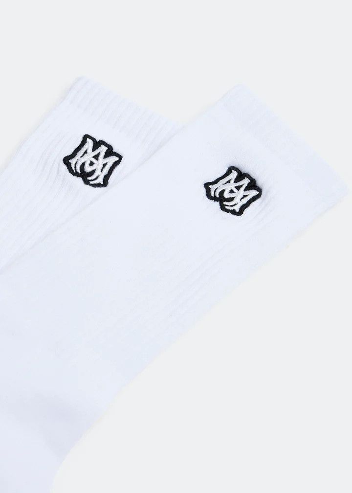 Amiri o1mle0925 Size:45/46 MA Embroidery Patch Sock in White/Black Size ONE SIZE - 2 Thumbnail