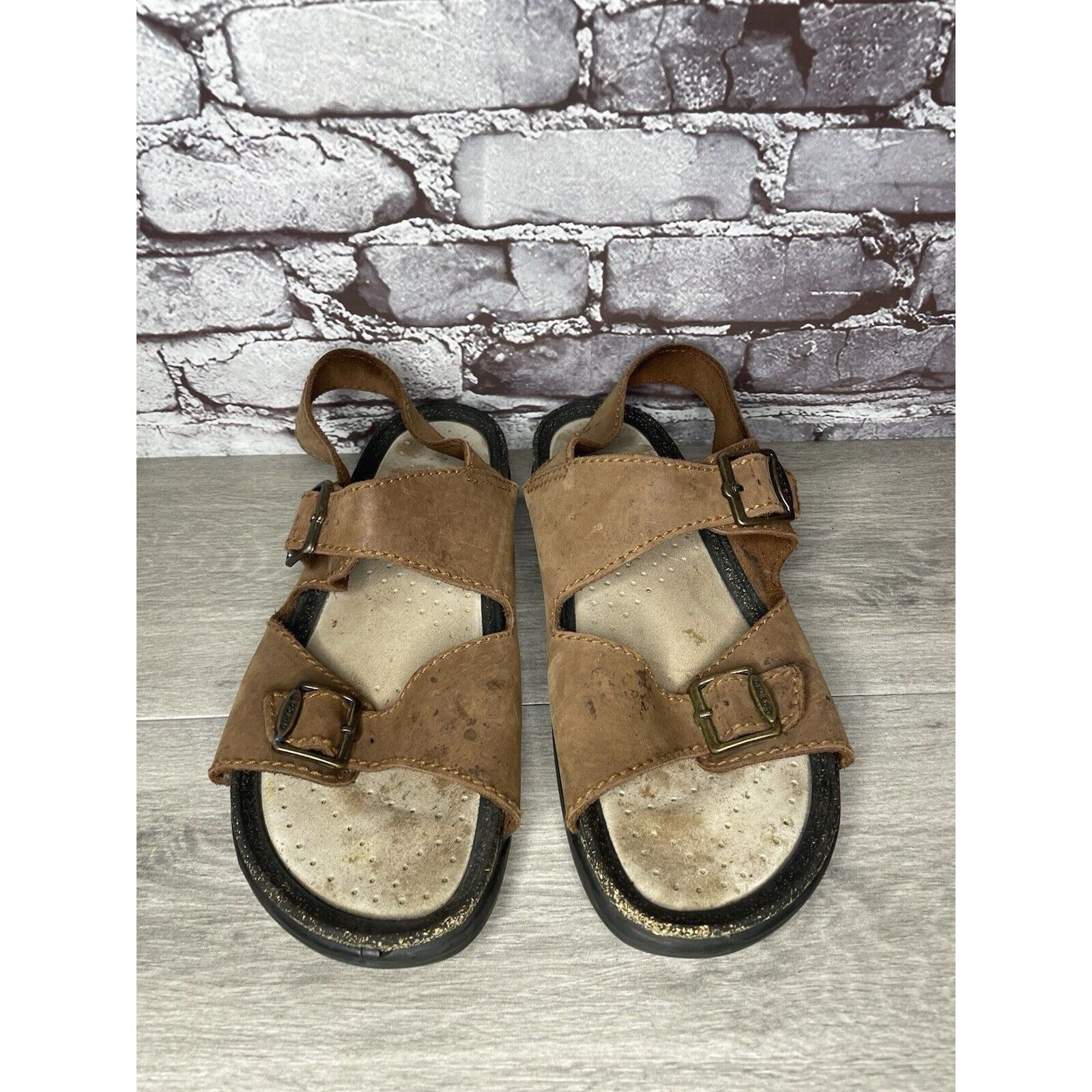 Ecco Ecco Cosmo Brown Leather Casual Comfort Cork Strap Sandals M Size US 13 / EU 46 - 21 Thumbnail