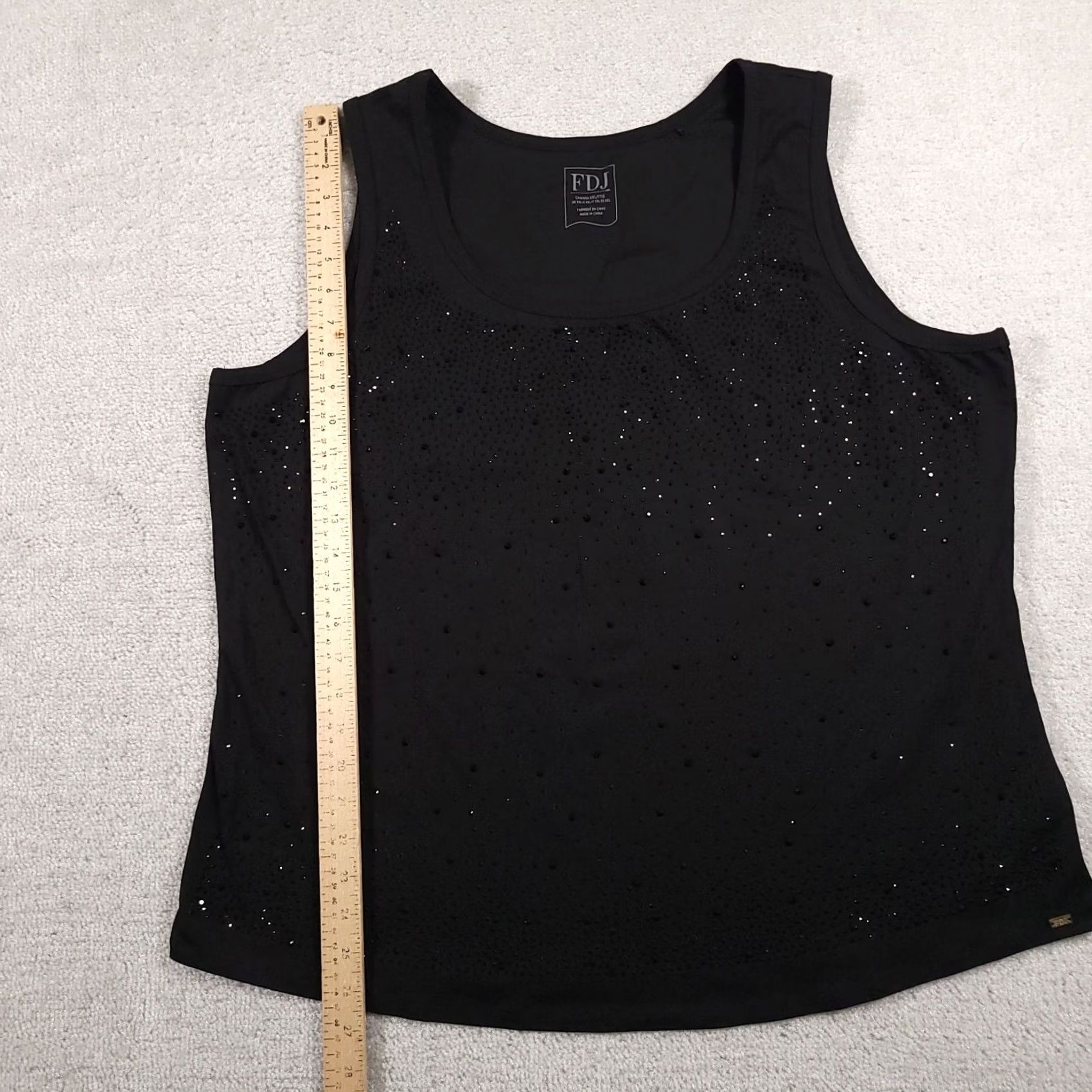 Vintage FDJ French Dressing Tank Women’s XXL Black Studded Sleeveless Scoop Shirt Jeans Shirt Tank Top Casual Party/Cocktail Travel Womens Size S / US 4 / IT 40 - 7 Thumbnail