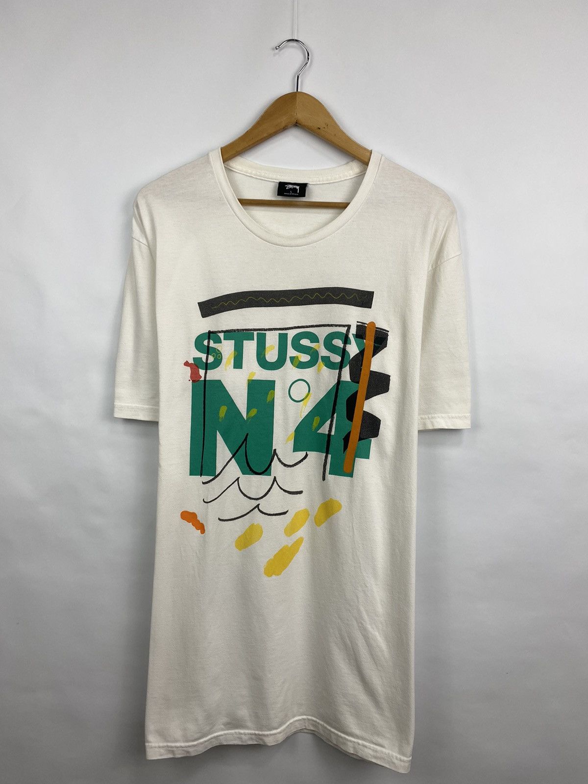 Stussy × Vintage 🇺🇸 Vintage Stussy 4 Art Peace Old School t-shirt rare retro Size US L / EU 52-54 / 3 - 2 Thumbnail