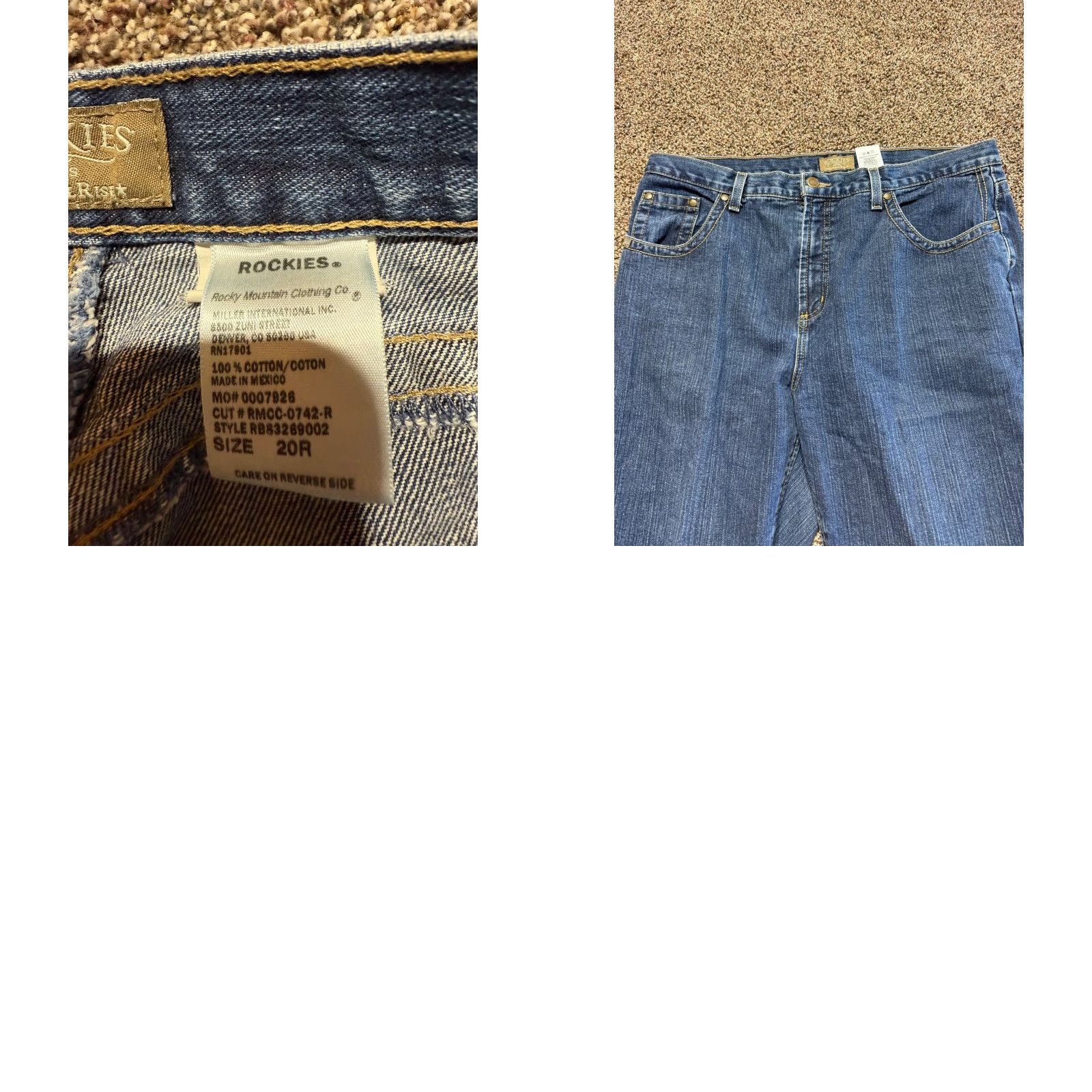 Vintage **Rockies Women's Blue High Rise Denim Jeans Size 20W** User: **Rockies Women's Blue High Rise Denim Size 20W Jeans** Size 42" / US 20 - 9 Thumbnail